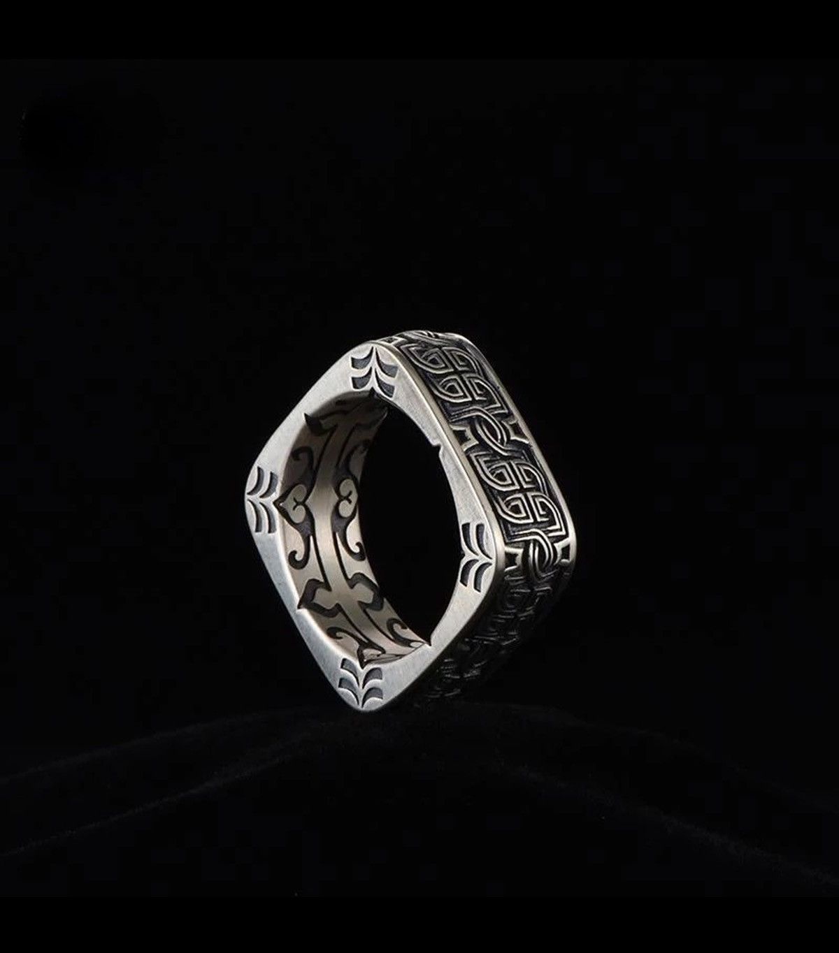 Jewelry Gothic Tribal Square Ring Size ONE SIZE - 2 Thumbnail