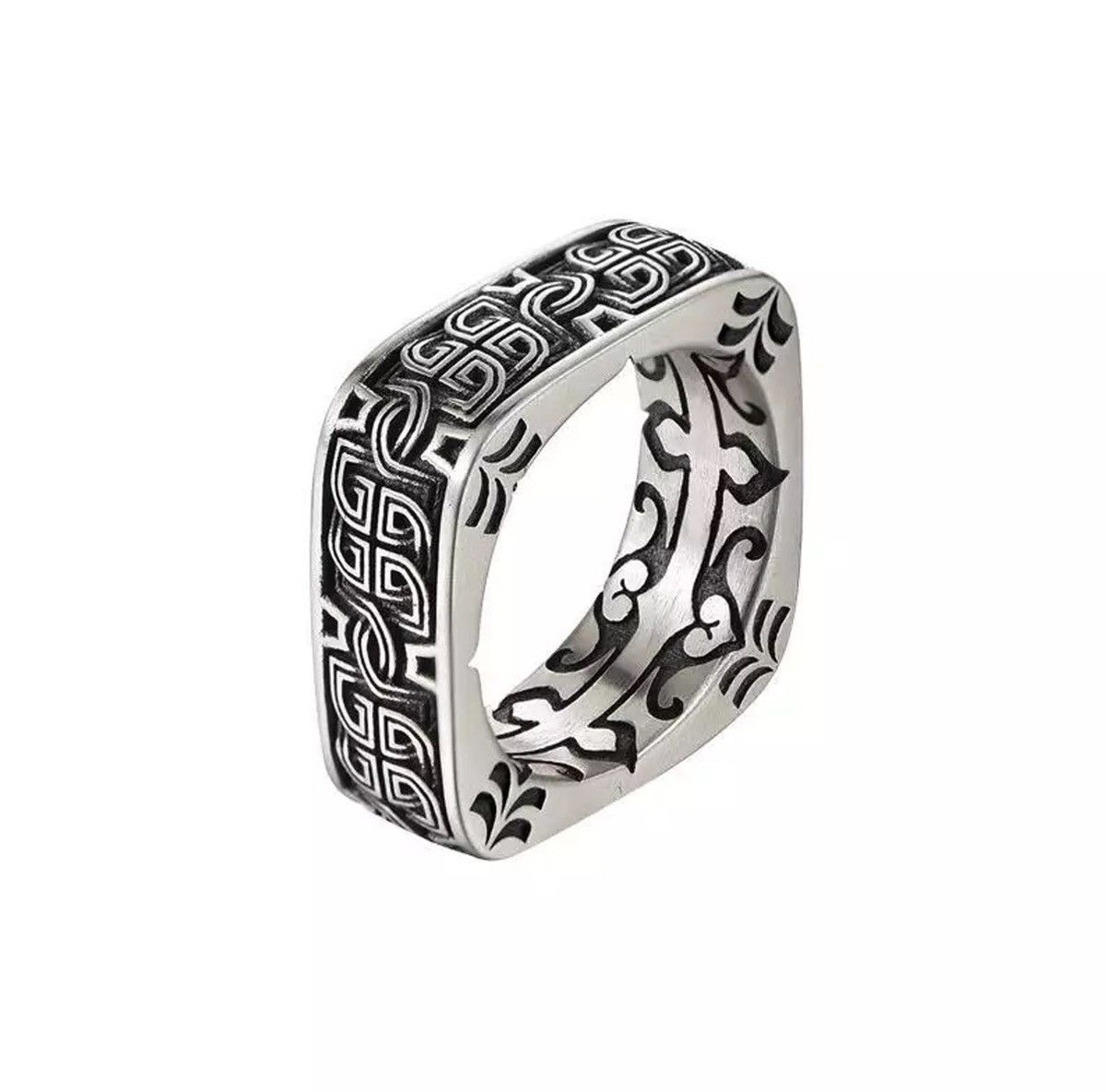 Jewelry Gothic Tribal Square Ring Size ONE SIZE - 1 Thumbnail