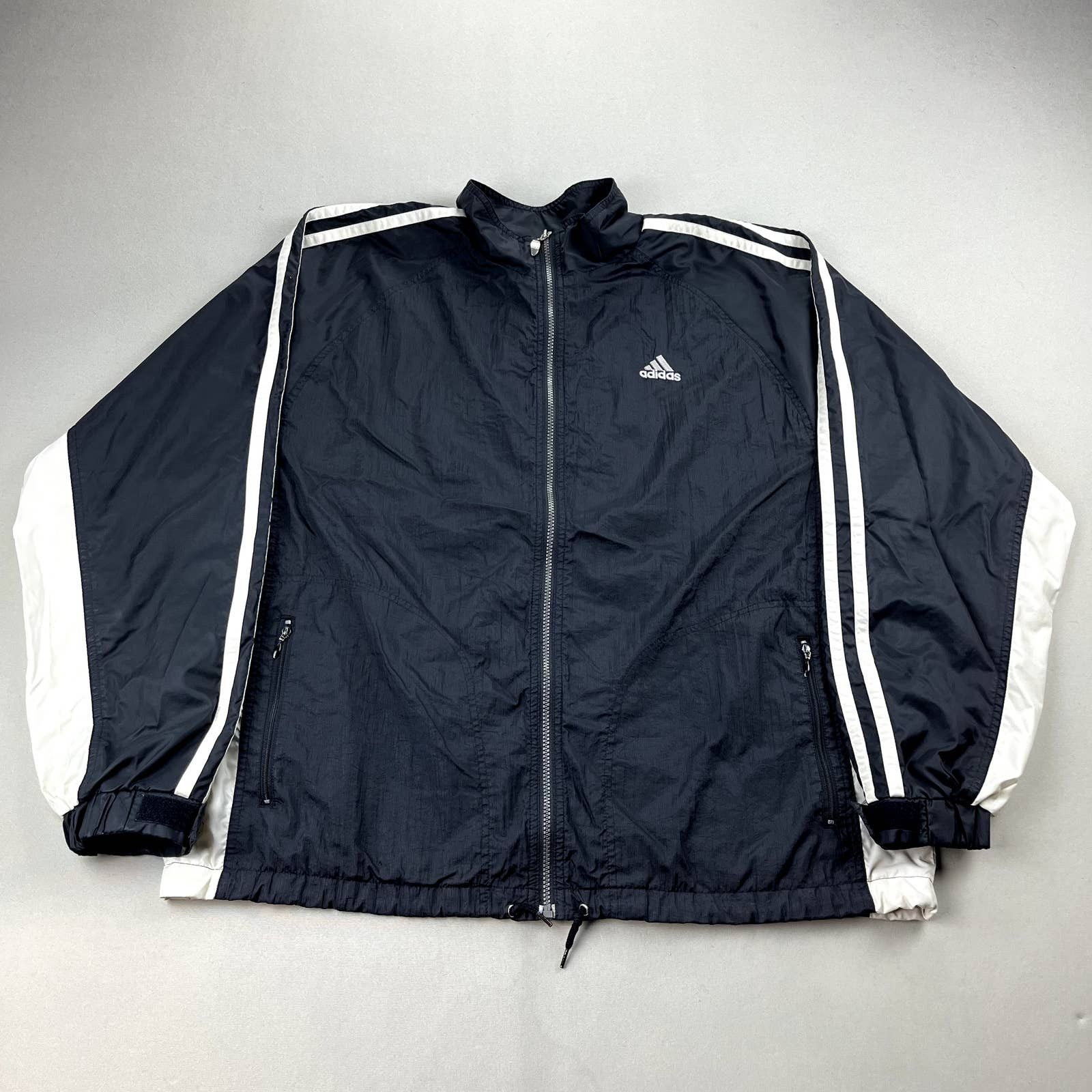 Adidas Vintage Windbreaker buy Jacket Black Blue Size L