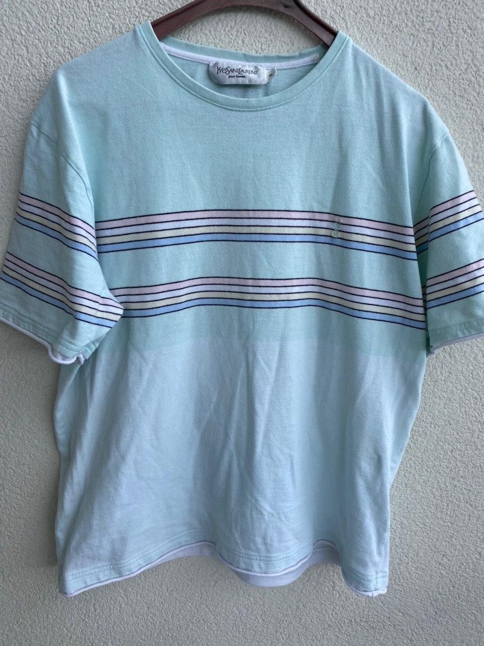 Yves Saint Laurent Multicolor YSL T-shirt Mint Double Layer Size US M / EU 48-50 / 2 - 2 Thumbnail
