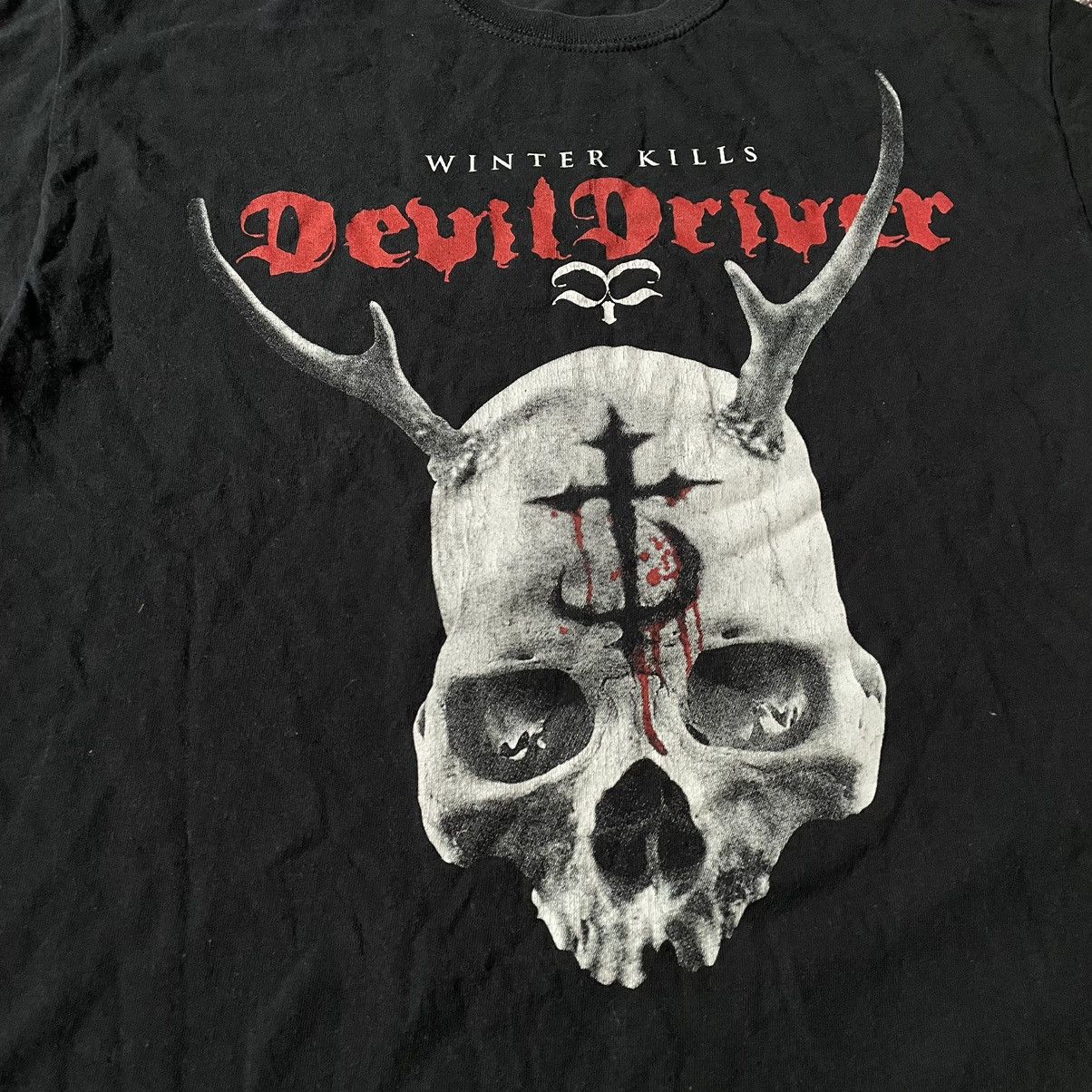 Vintage Vintage Y2K Devil Driver Graphic Tee Faded Black Goth Boxy L Size US L / EU 52-54 / 3 - 6 Thumbnail