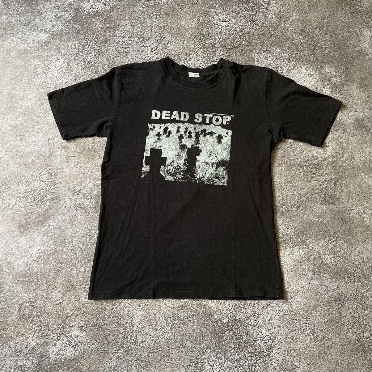 Vintage Vintage 90s Dead Stop Graphic Tee Faded Black Goth Baggy M Size US M / EU 48-50 / 2 - 2 Thumbnail
