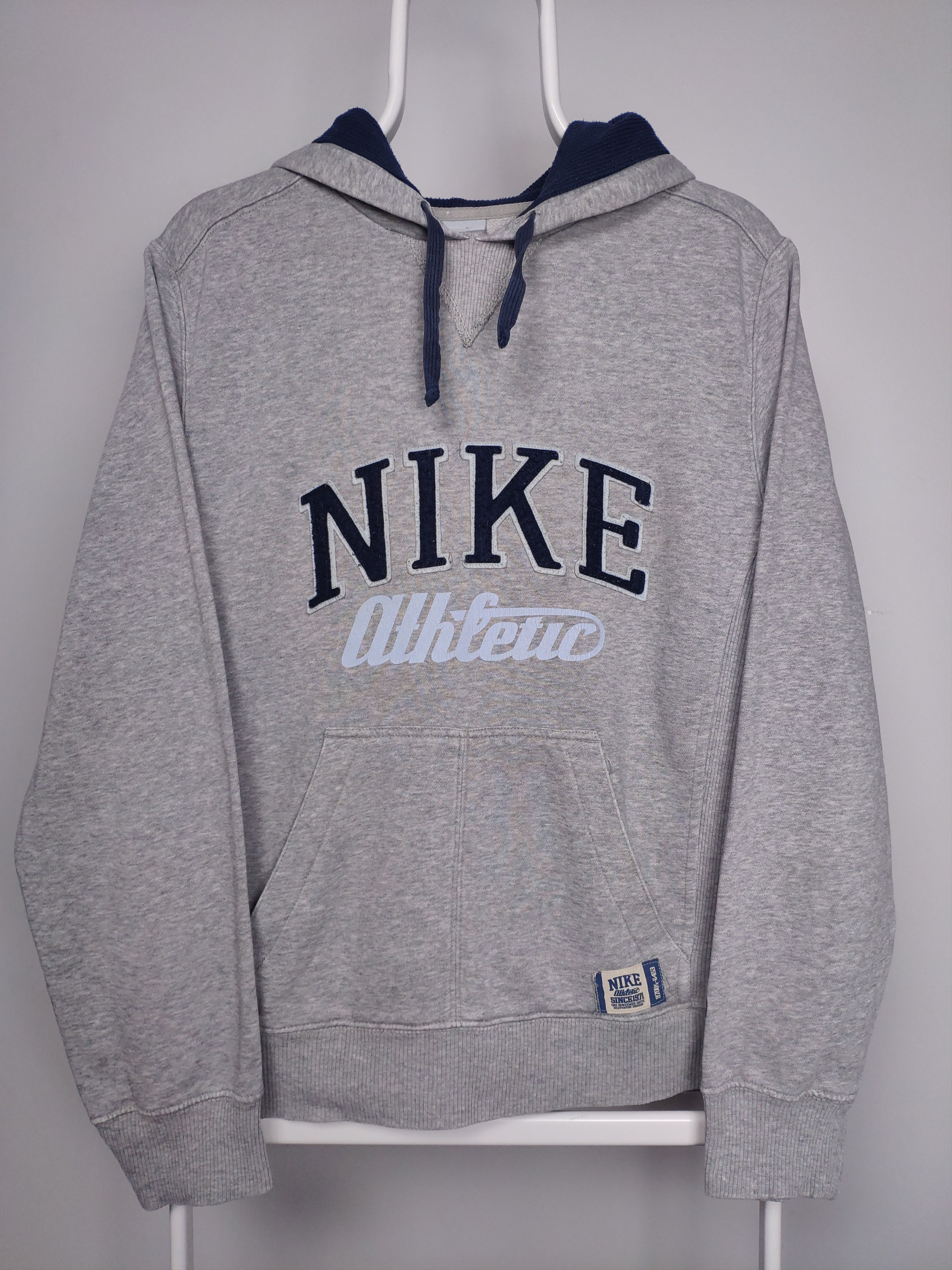 Nike × Vintage Nike athletic vintage spellout hoodie grey sweatshirt Y2K Size US S / EU 44-46 / 1 - 1 Thumbnail