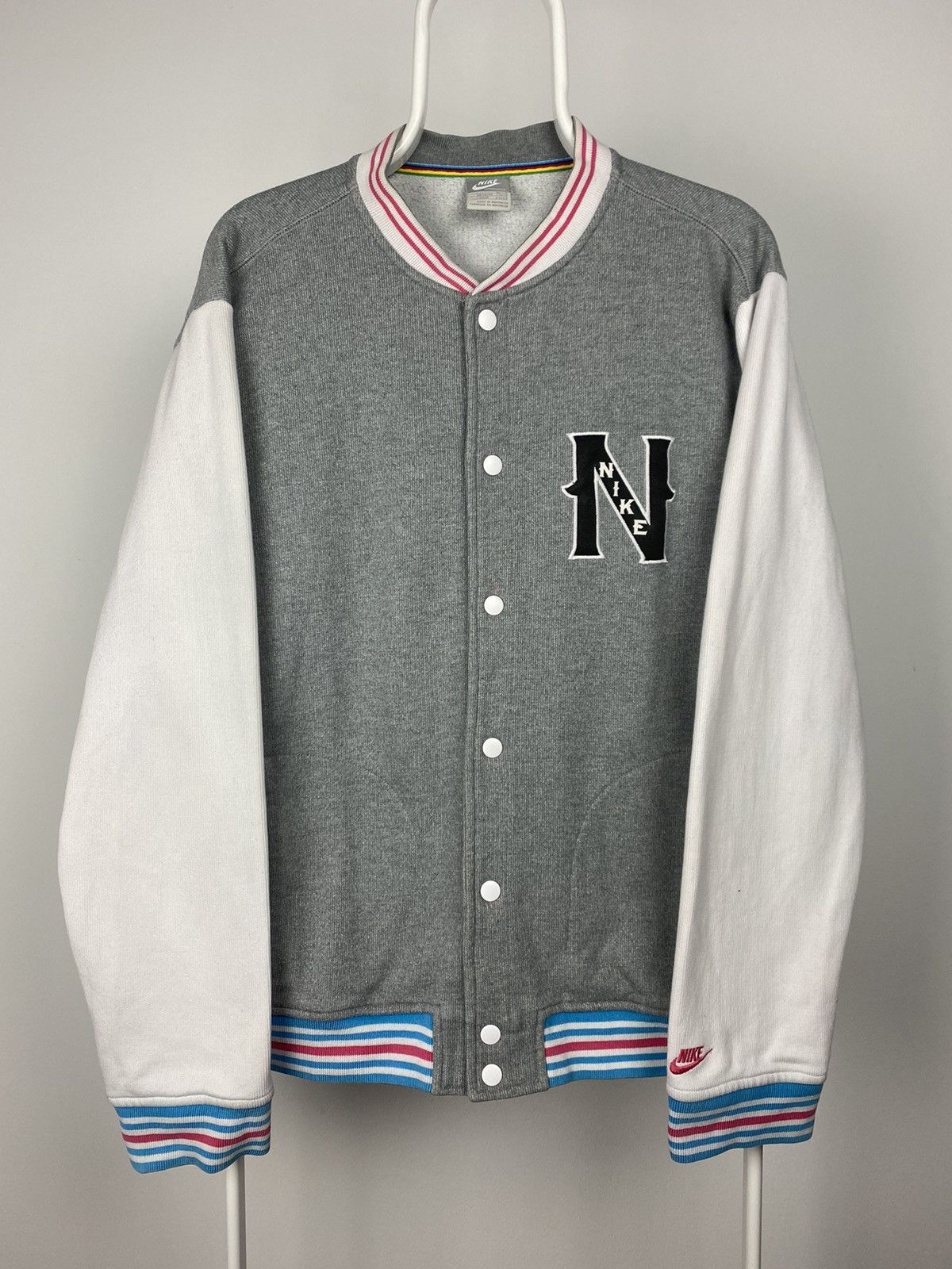 Nike Nike vintage grey varsity jacket / sweatshirt multicolor Grailed