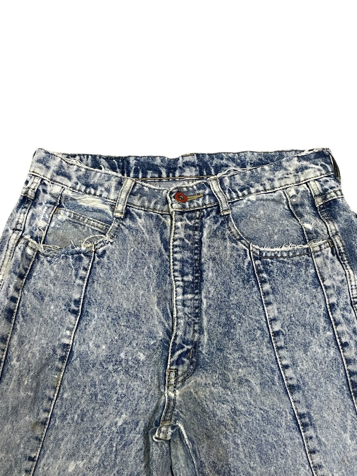Japanese Brand Vintage Japanese Streetstyle Mid Rise Acid Wash Ripped Jeans Size 29" - 2 Thumbnail