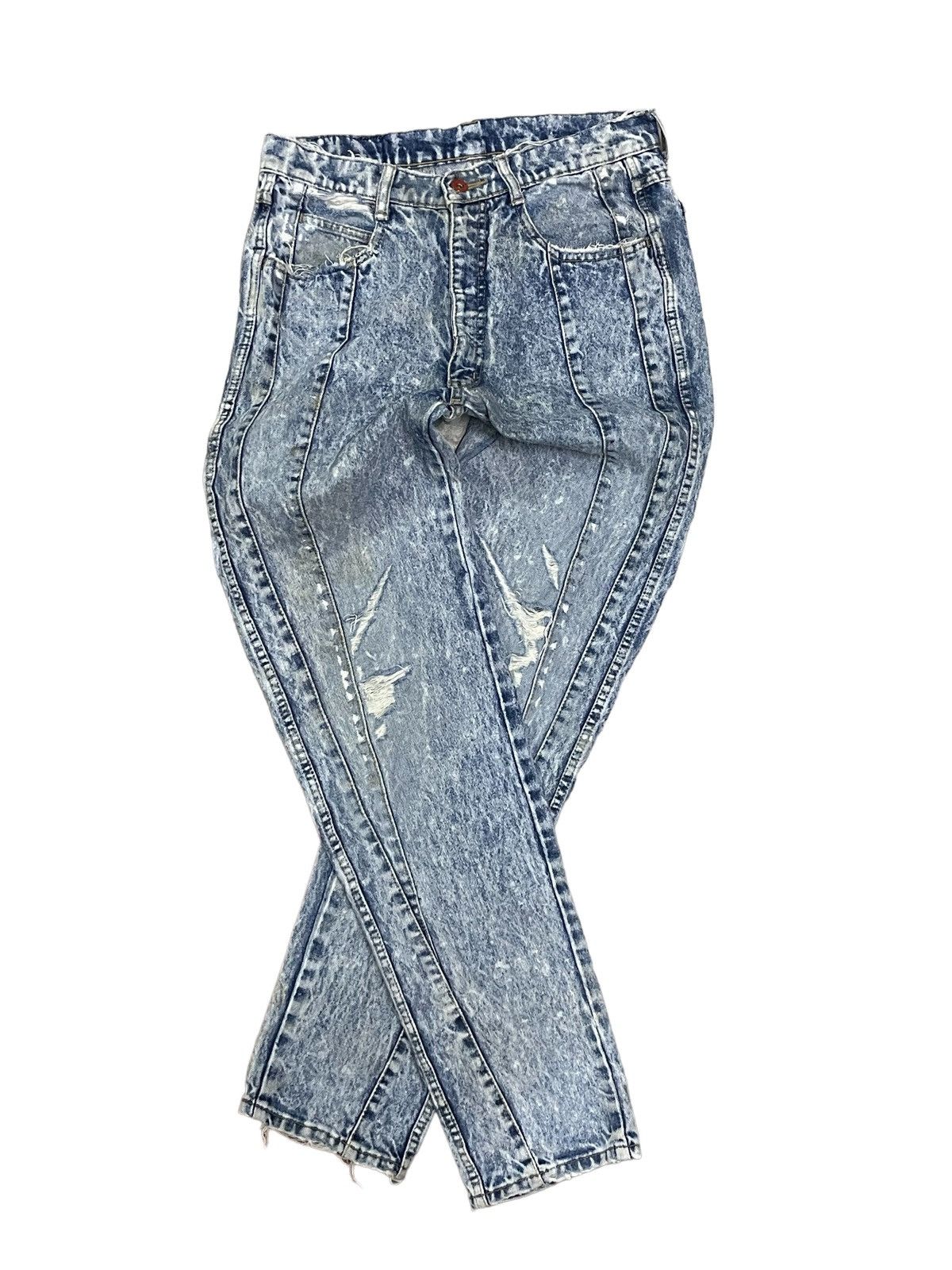 Japanese Brand Vintage Japanese Streetstyle Mid Rise Acid Wash Ripped Jeans Size 29" - 4 Thumbnail