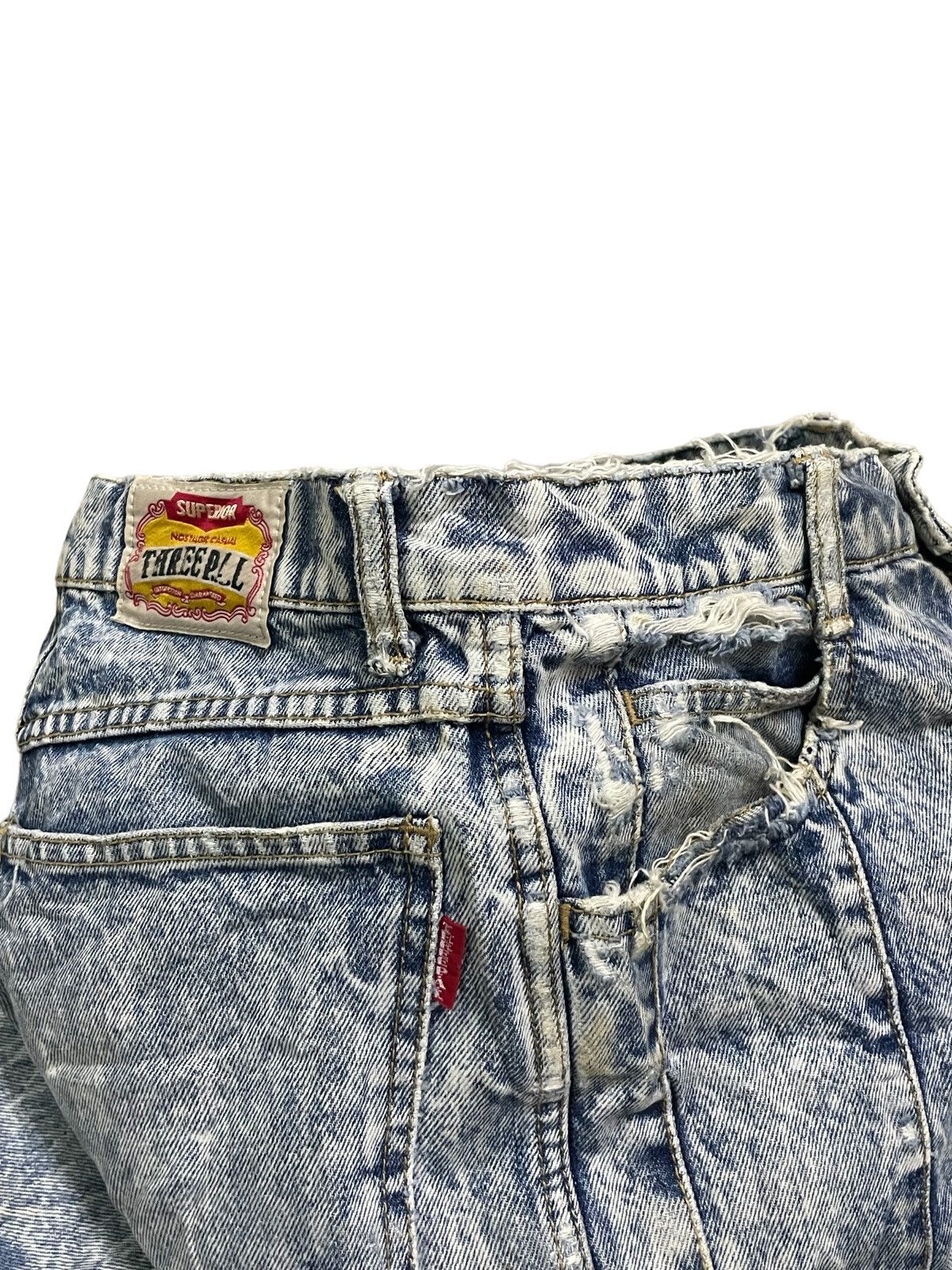 Japanese Brand Vintage Japanese Streetstyle Mid Rise Acid Wash Ripped Jeans Size 29" - 9 Thumbnail