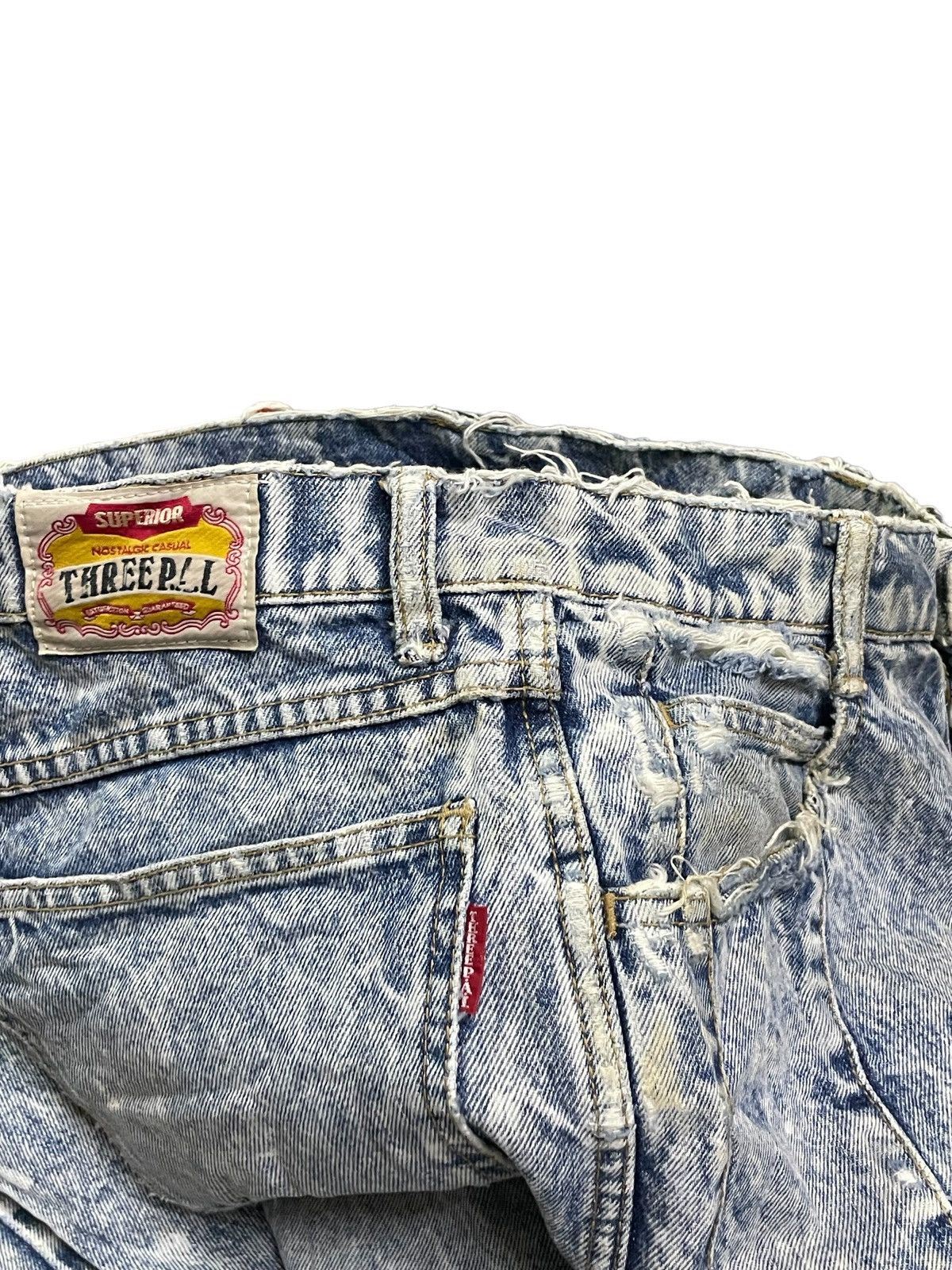 Japanese Brand Vintage Japanese Streetstyle Mid Rise Acid Wash Ripped Jeans Size 29" - 10 Thumbnail
