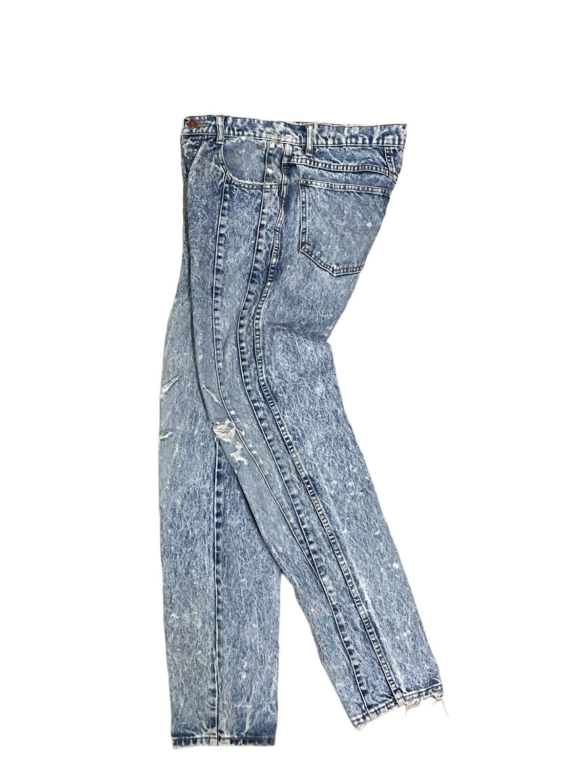 Japanese Brand Vintage Japanese Streetstyle Mid Rise Acid Wash Ripped Jeans Size 29" - 6 Thumbnail