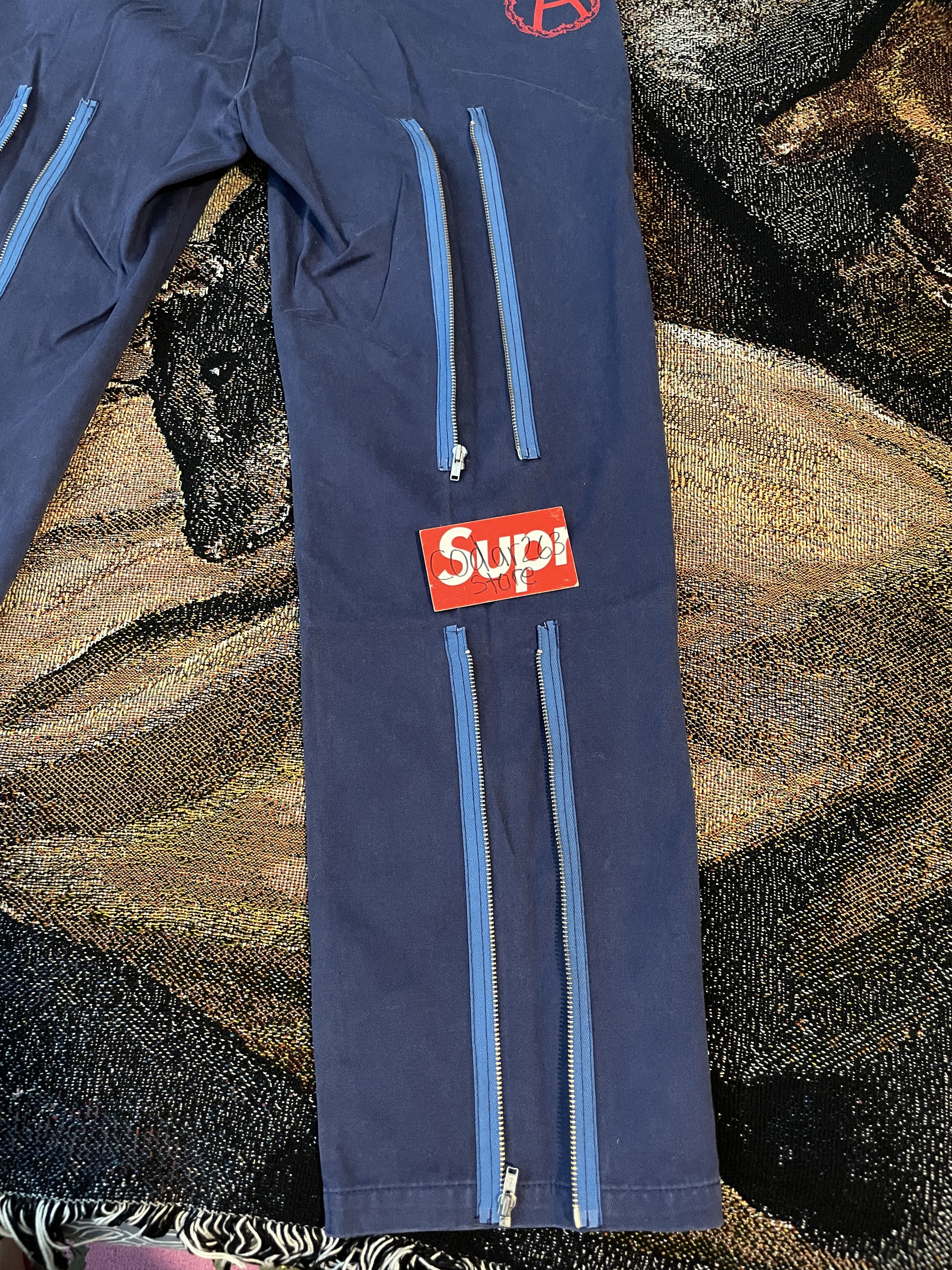 Supreme × Undercover Anarchy Bondage Work Pants FW16 Supreme Undercover Navy Blue Size US 30 / EU 46 - 8 Thumbnail