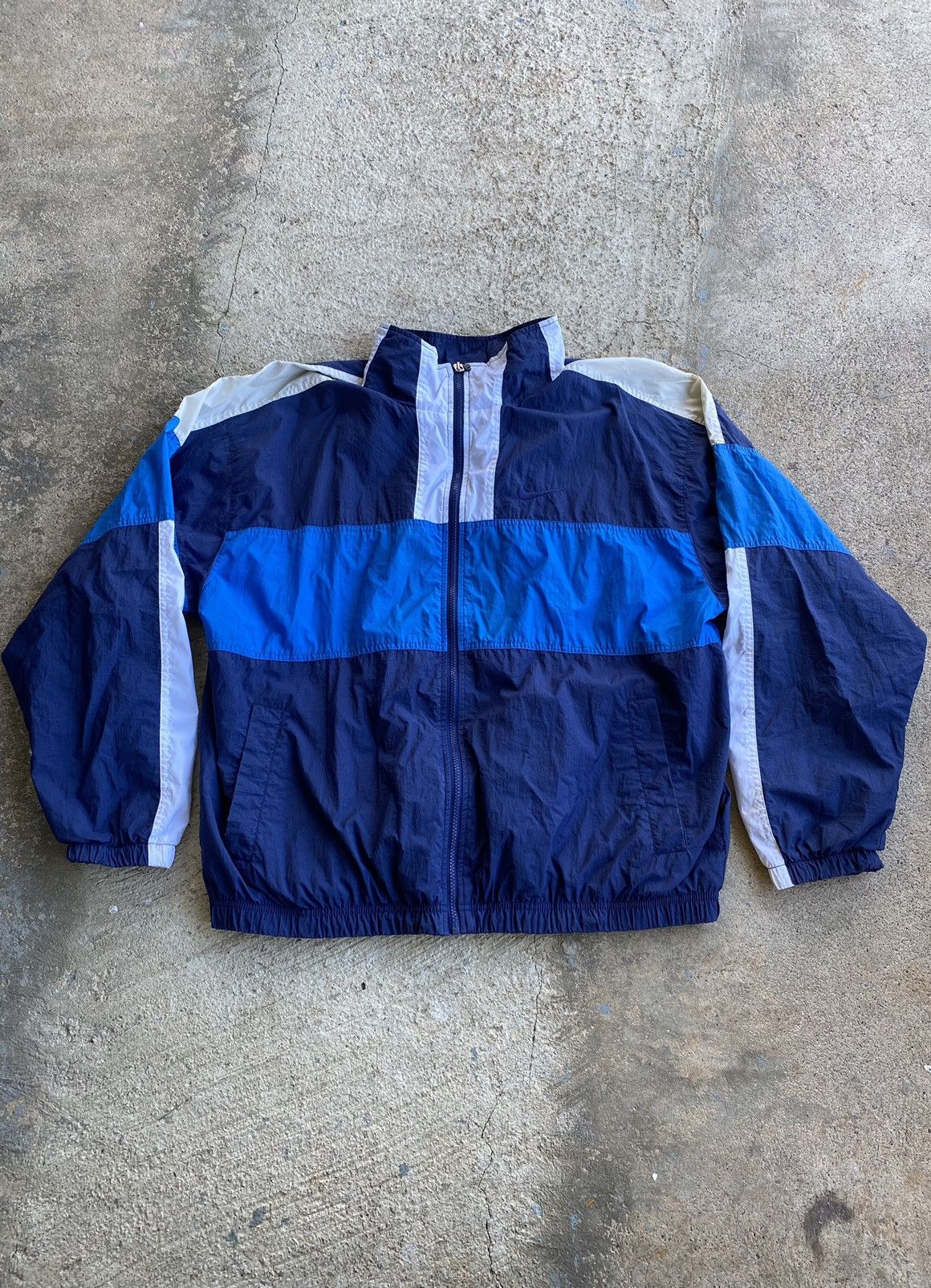 Nike × Vintage Vintage 90’s Crazy Nike Full Zip Windbreaker Jacket Size US XL / EU 56 / 4 - 1 Thumbnail