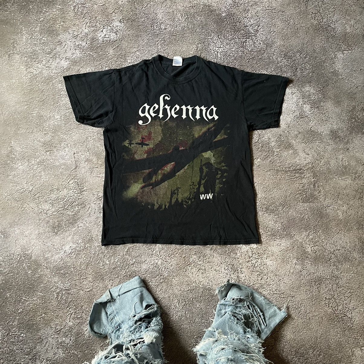 Vintage Vintage Y2K Gohenna Graphic Tee Faded Black Goth Workwear M Size US M / EU 48-50 / 2 - 1 Thumbnail
