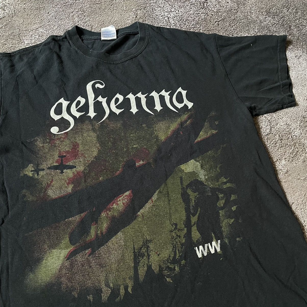 Vintage Vintage Y2K Gohenna Graphic Tee Faded Black Goth Workwear M Size US M / EU 48-50 / 2 - 6 Thumbnail