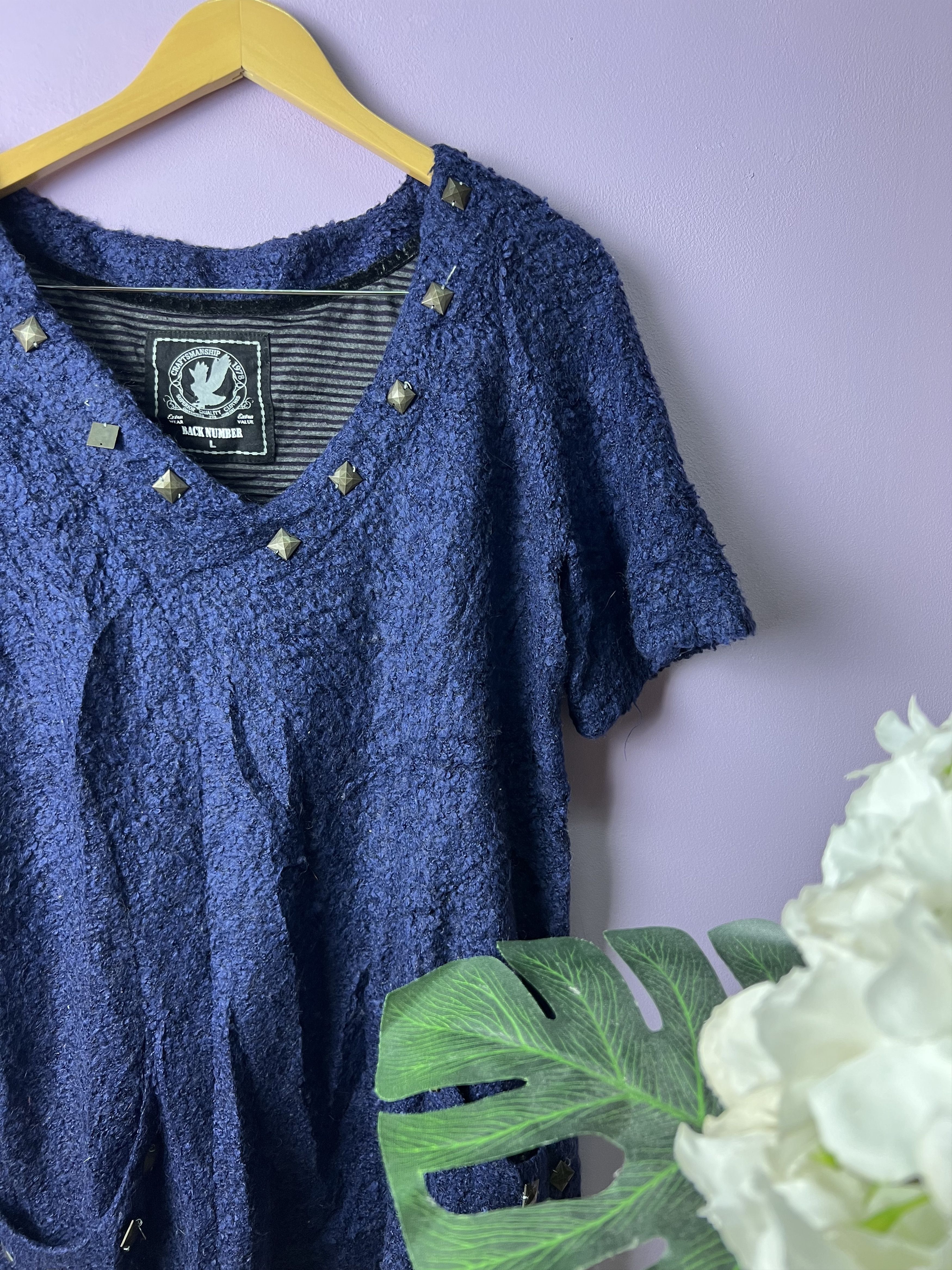 Beauty Beast 🔥Vintage Back Number Mohair Pocket Tees Size US M / EU 48-50 / 2 - 5 Thumbnail