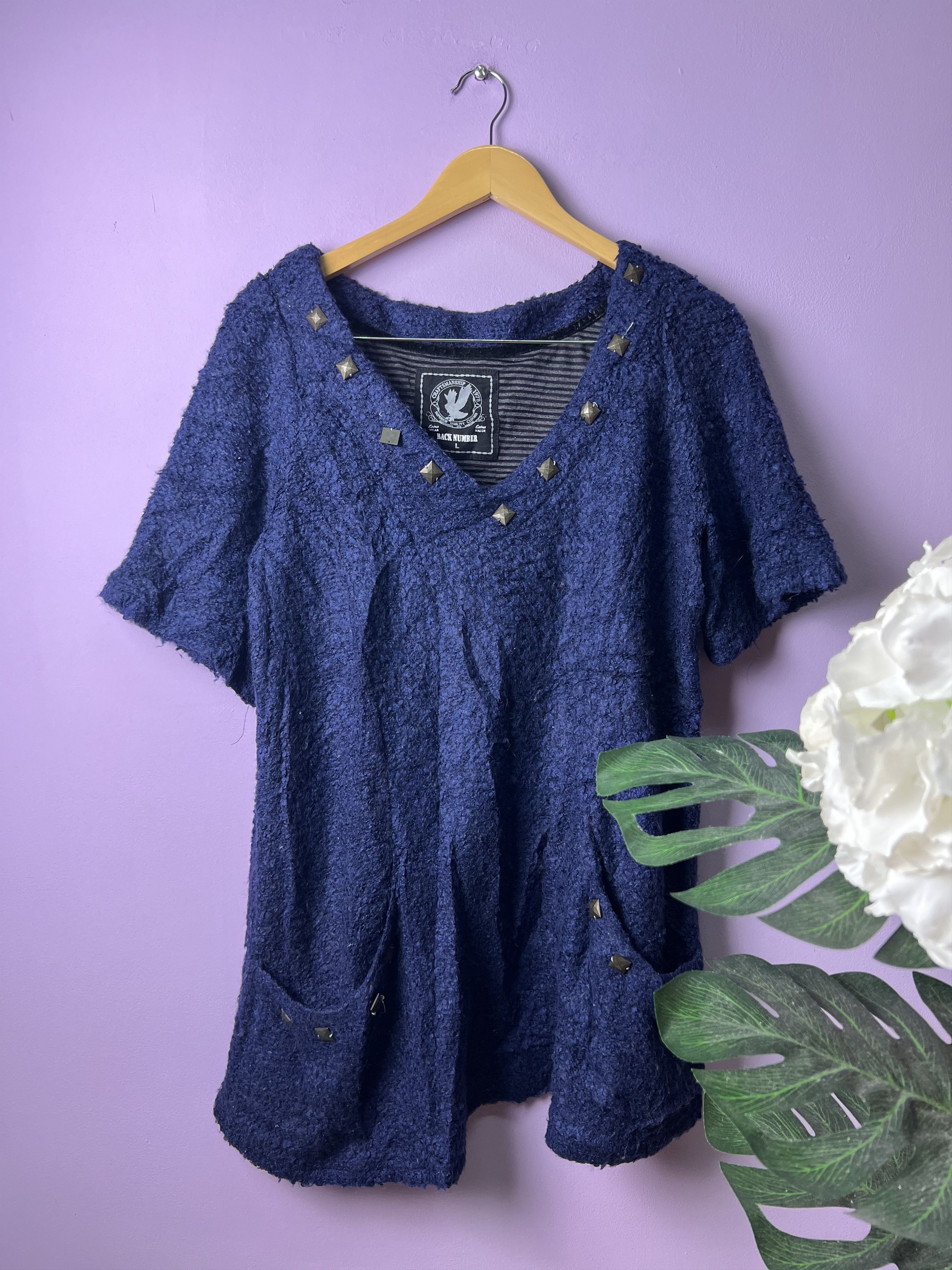 Beauty Beast 🔥Vintage Back Number Mohair Pocket Tees Size US M / EU 48-50 / 2 - 1 Thumbnail