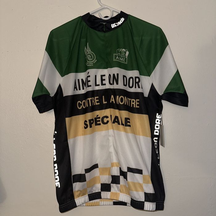 Aime Leon Dore 2023 Aime Leon Dore Green Poly Cycling Jersey (In