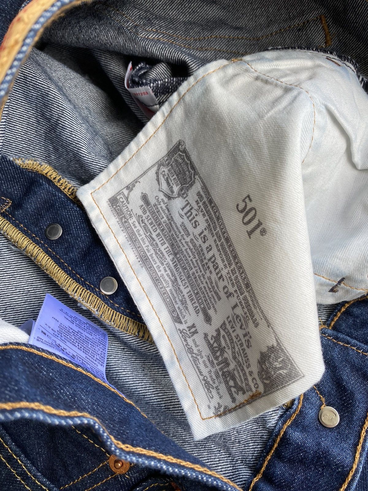 Levi's × Vintage Vintage Y2K Crazy Levi’s 501 Blue Jeans Size US 34 / EU 50 - 11 Thumbnail