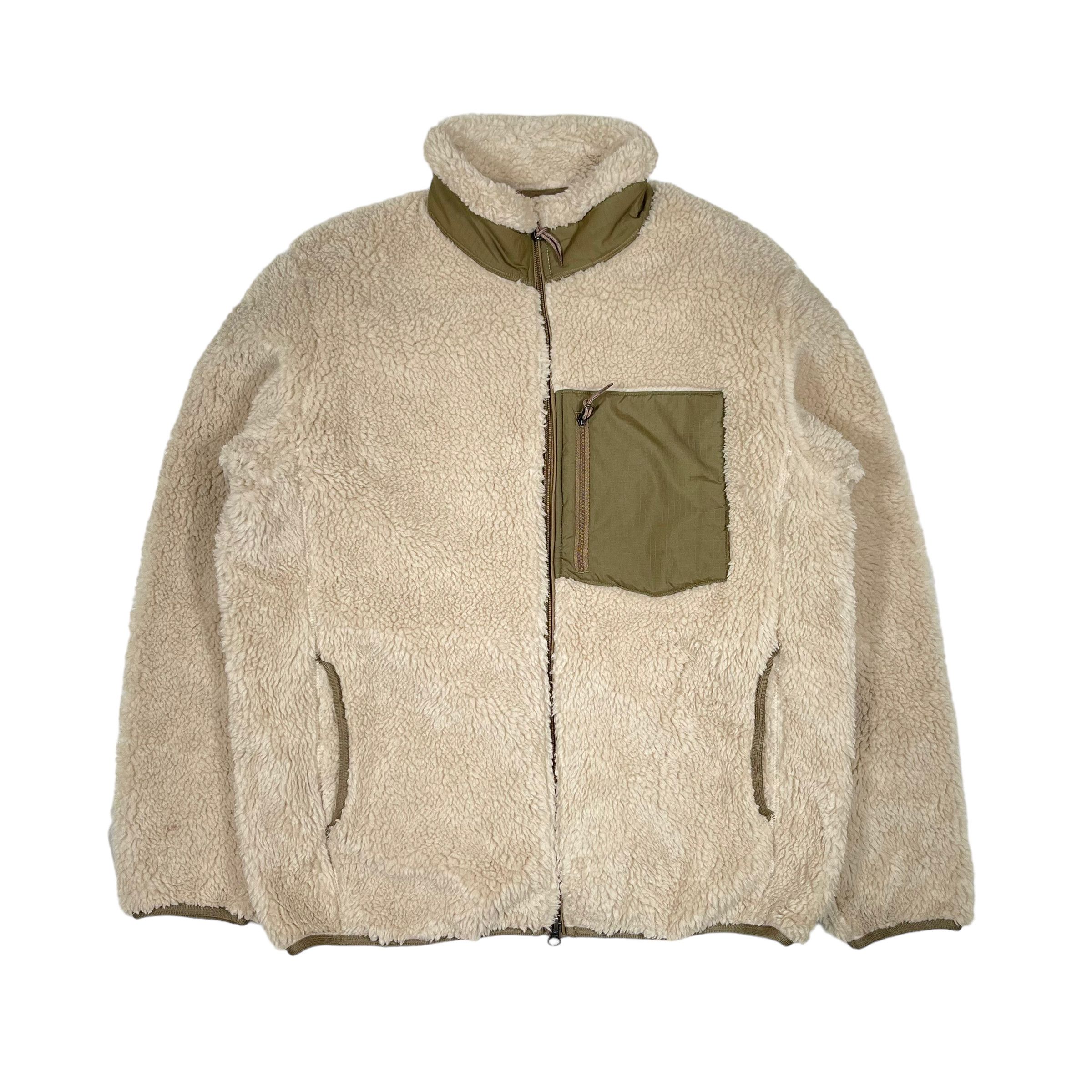 Uniqlo Deep Pile Sherpa Fleece Minimalist Khaki Jacket Size US L / EU 52-54 / 3 - 1 Thumbnail