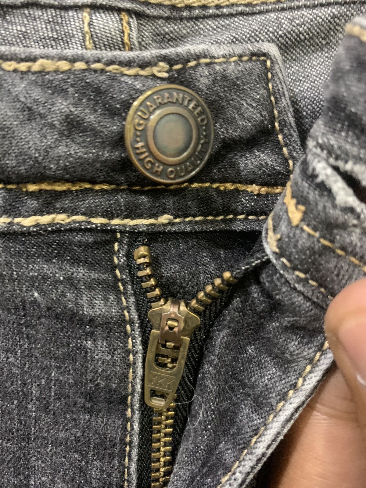 Japanese Brand TOPVALU 90s Women Flare Bootcut Distressed Denim Jeans Pant Size 32" / US 10 / IT 46 - 13 Thumbnail