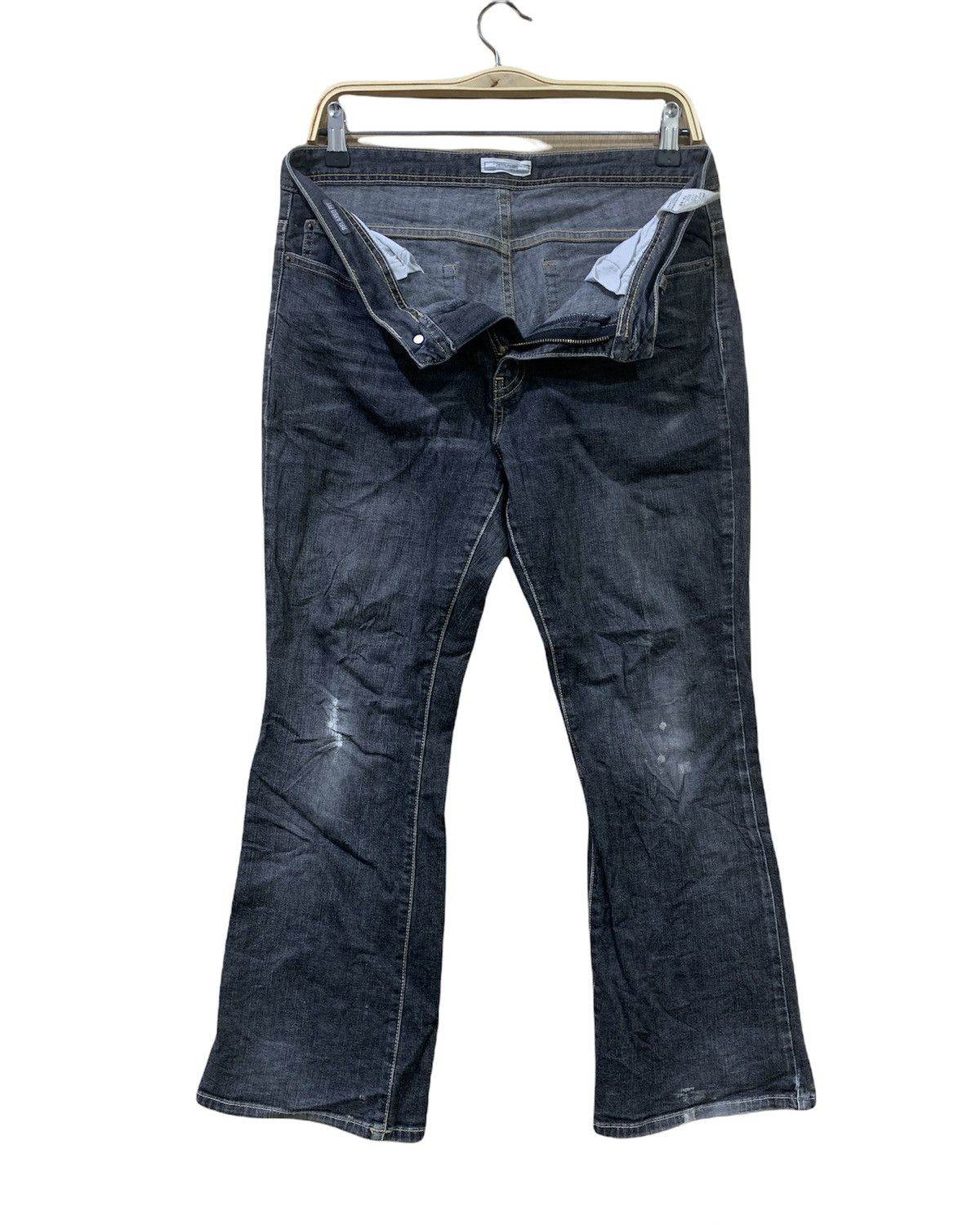 Japanese Brand TOPVALU 90s Women Flare Bootcut Distressed Denim Jeans Pant Size 32" / US 10 / IT 46 - 3 Thumbnail