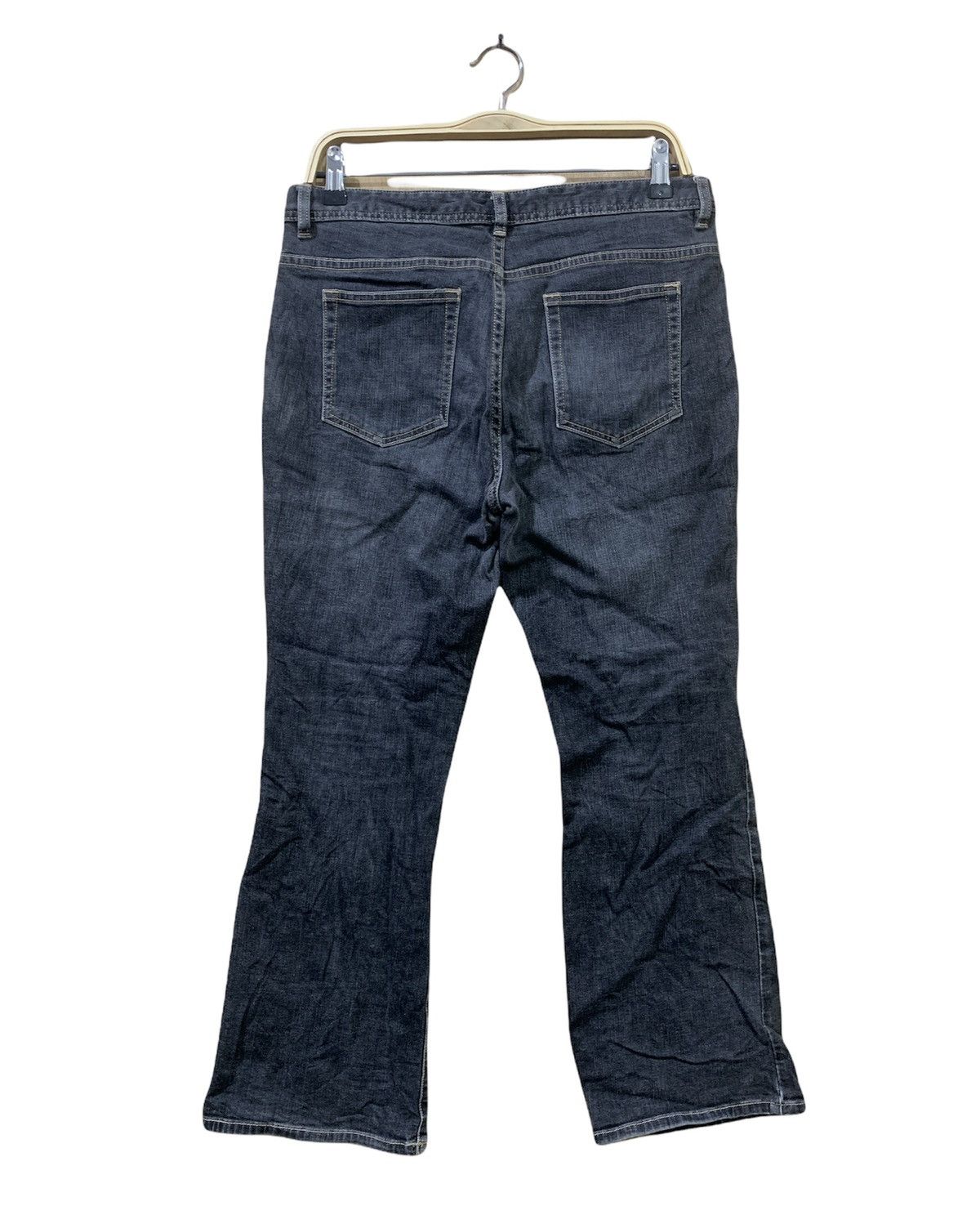 Japanese Brand TOPVALU 90s Women Flare Bootcut Distressed Denim Jeans Pant Size 32" / US 10 / IT 46 - 2 Thumbnail
