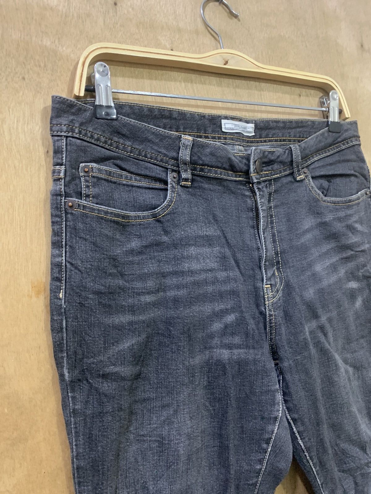 Japanese Brand TOPVALU 90s Women Flare Bootcut Distressed Denim Jeans Pant Size 32" / US 10 / IT 46 - 6 Thumbnail