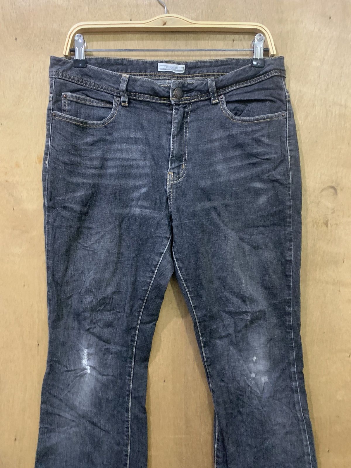 Japanese Brand TOPVALU 90s Women Flare Bootcut Distressed Denim Jeans Pant Size 32" / US 10 / IT 46 - 4 Thumbnail