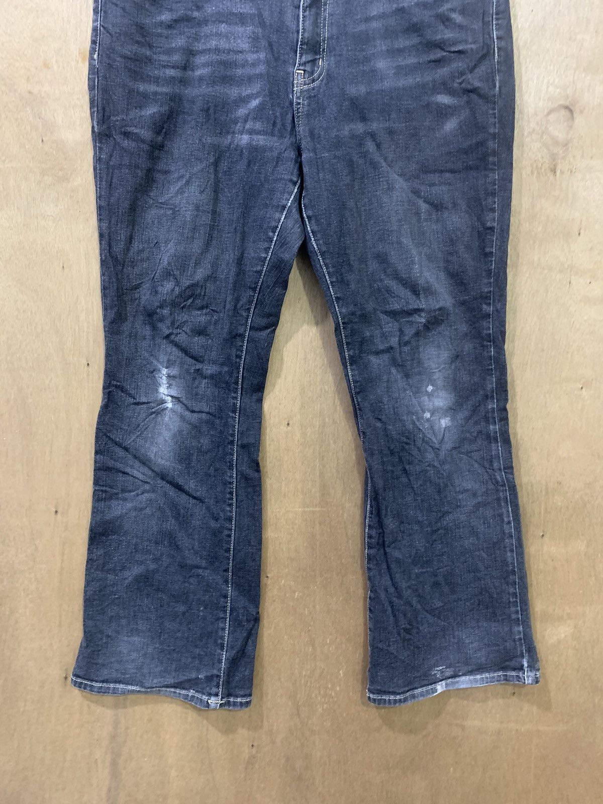 Japanese Brand TOPVALU 90s Women Flare Bootcut Distressed Denim Jeans Pant Size 32" / US 10 / IT 46 - 5 Thumbnail