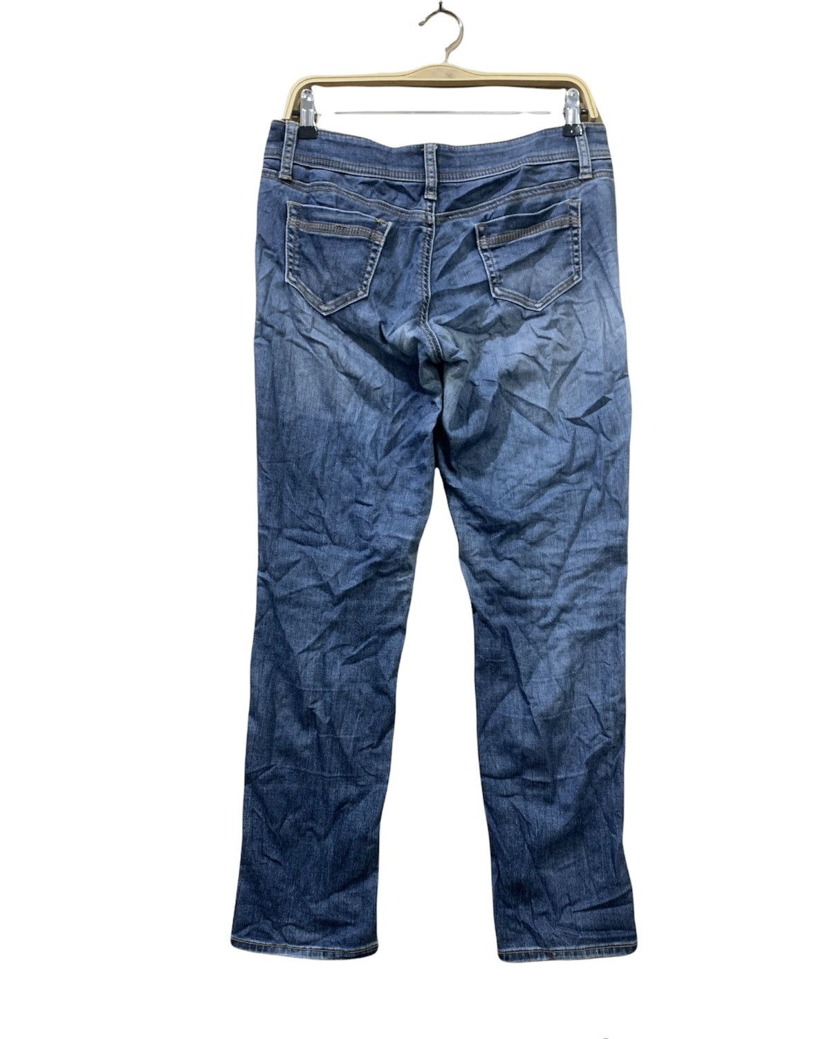 Japanese Brand CLOSSHI Women Slimfit Skinny Stonewash Indigo Denim Jeans Size 31" - 2 Thumbnail