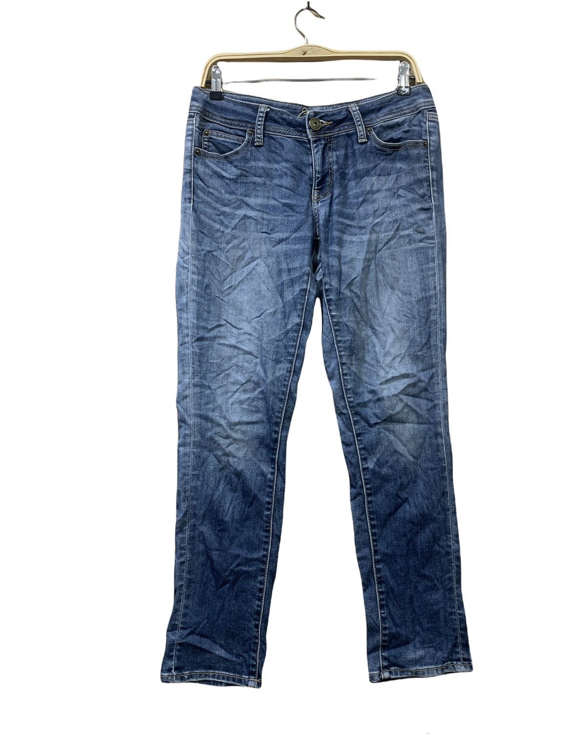 Japanese Brand CLOSSHI Women Slimfit Skinny Stonewash Indigo Denim Jeans Size 31" - 1 Thumbnail