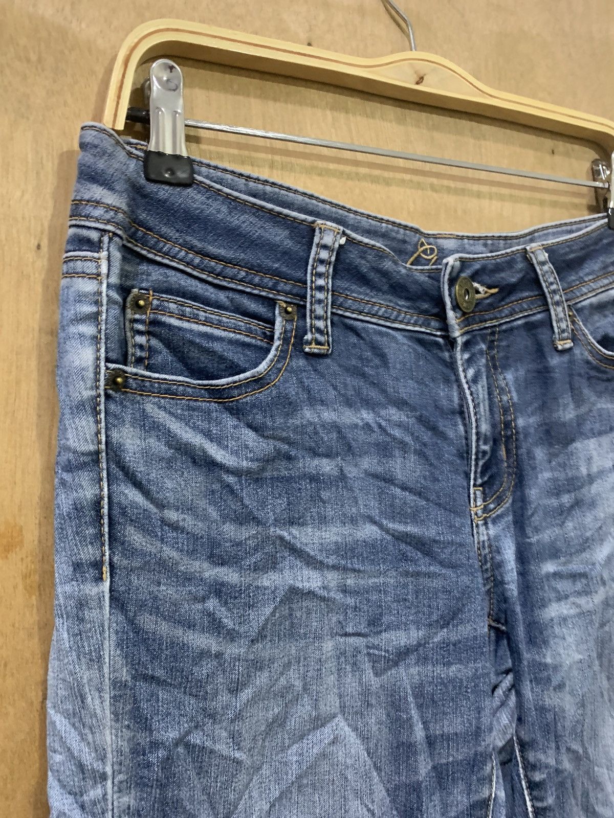 Japanese Brand CLOSSHI Women Slimfit Skinny Stonewash Indigo Denim Jeans Size 31" - 6 Thumbnail