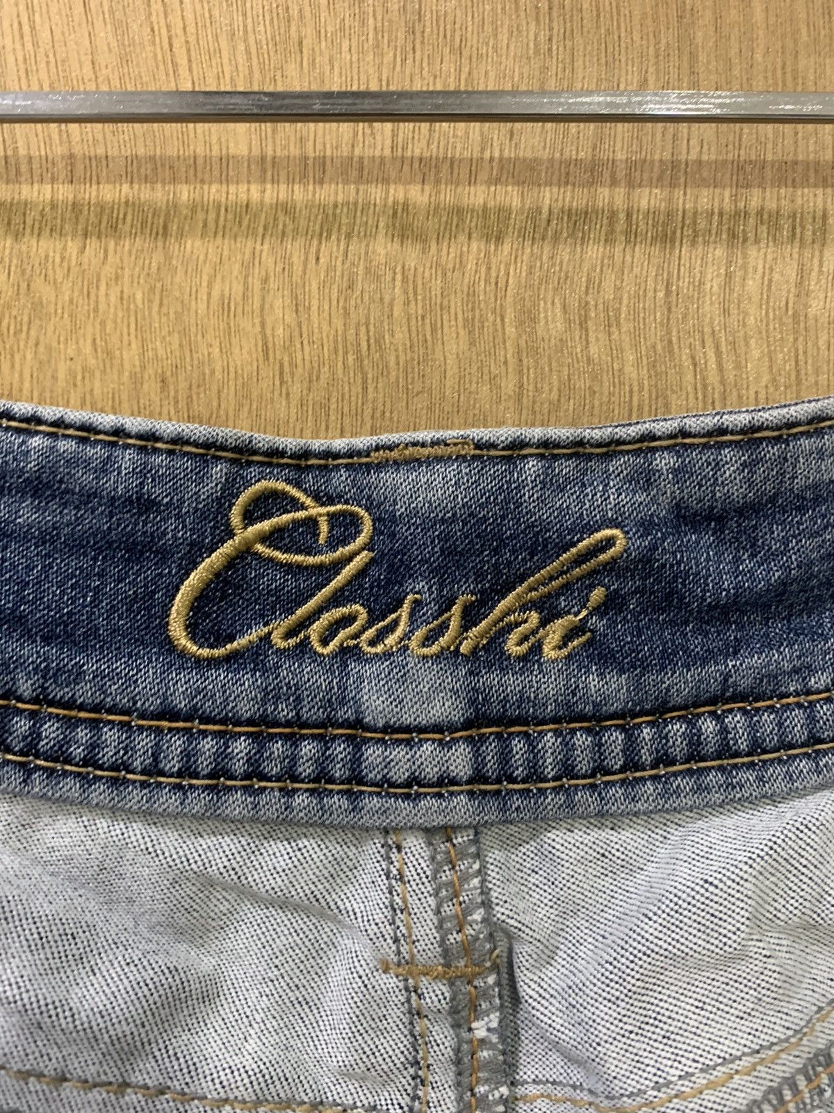 Japanese Brand CLOSSHI Women Slimfit Skinny Stonewash Indigo Denim Jeans Size 31" - 16 Thumbnail