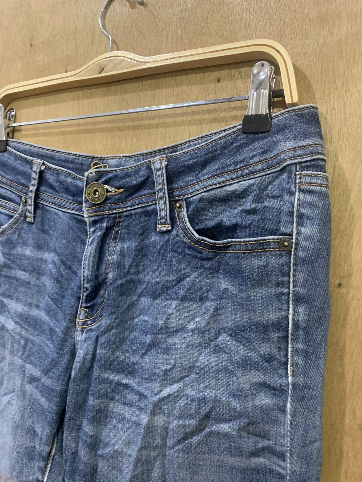 Japanese Brand CLOSSHI Women Slimfit Skinny Stonewash Indigo Denim Jeans Size 31" - 7 Thumbnail
