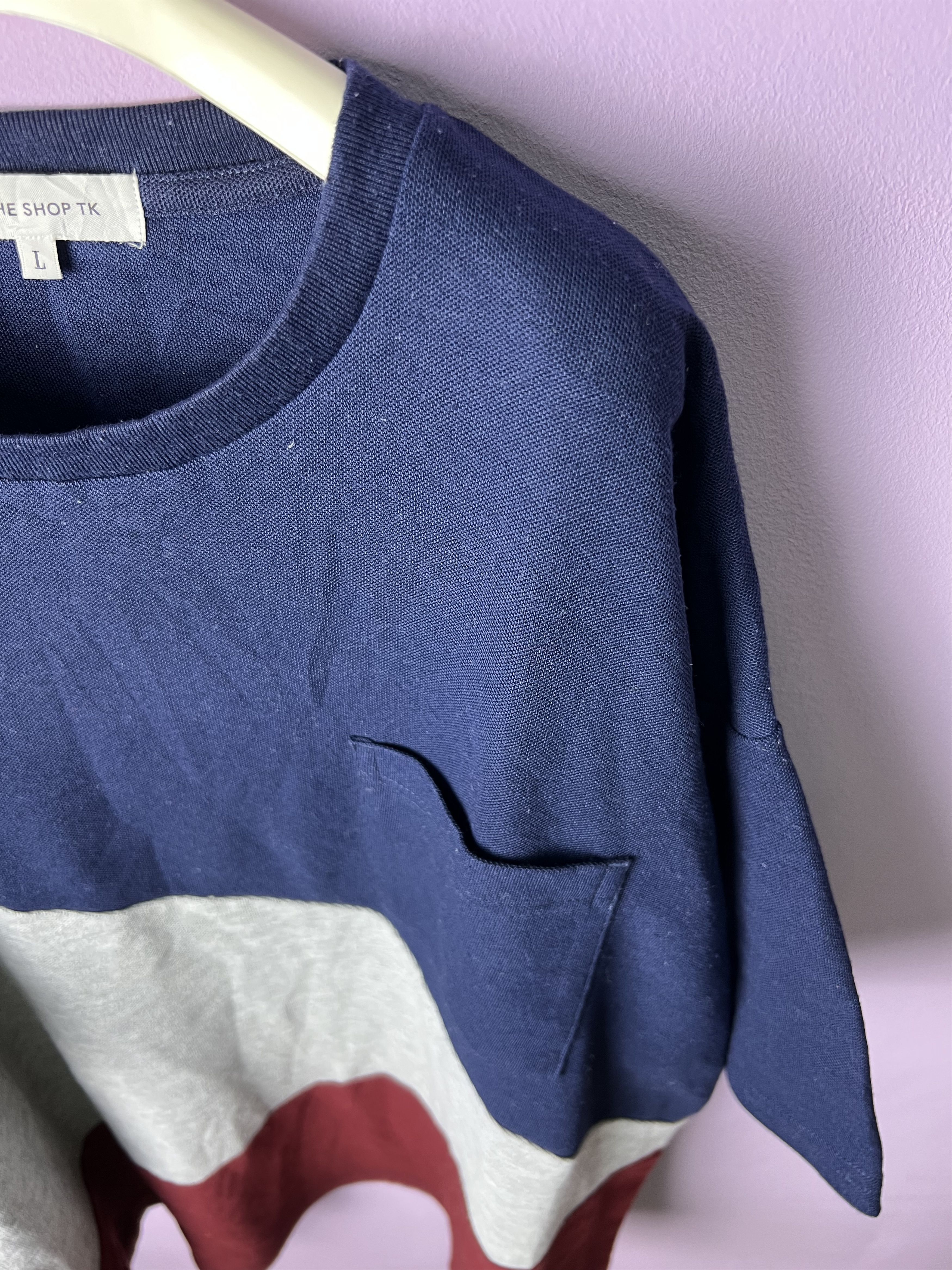 Japanese Brand 🔥The Shop TK Geometric Pocket Tees Size US L / EU 52-54 / 3 - 5 Thumbnail