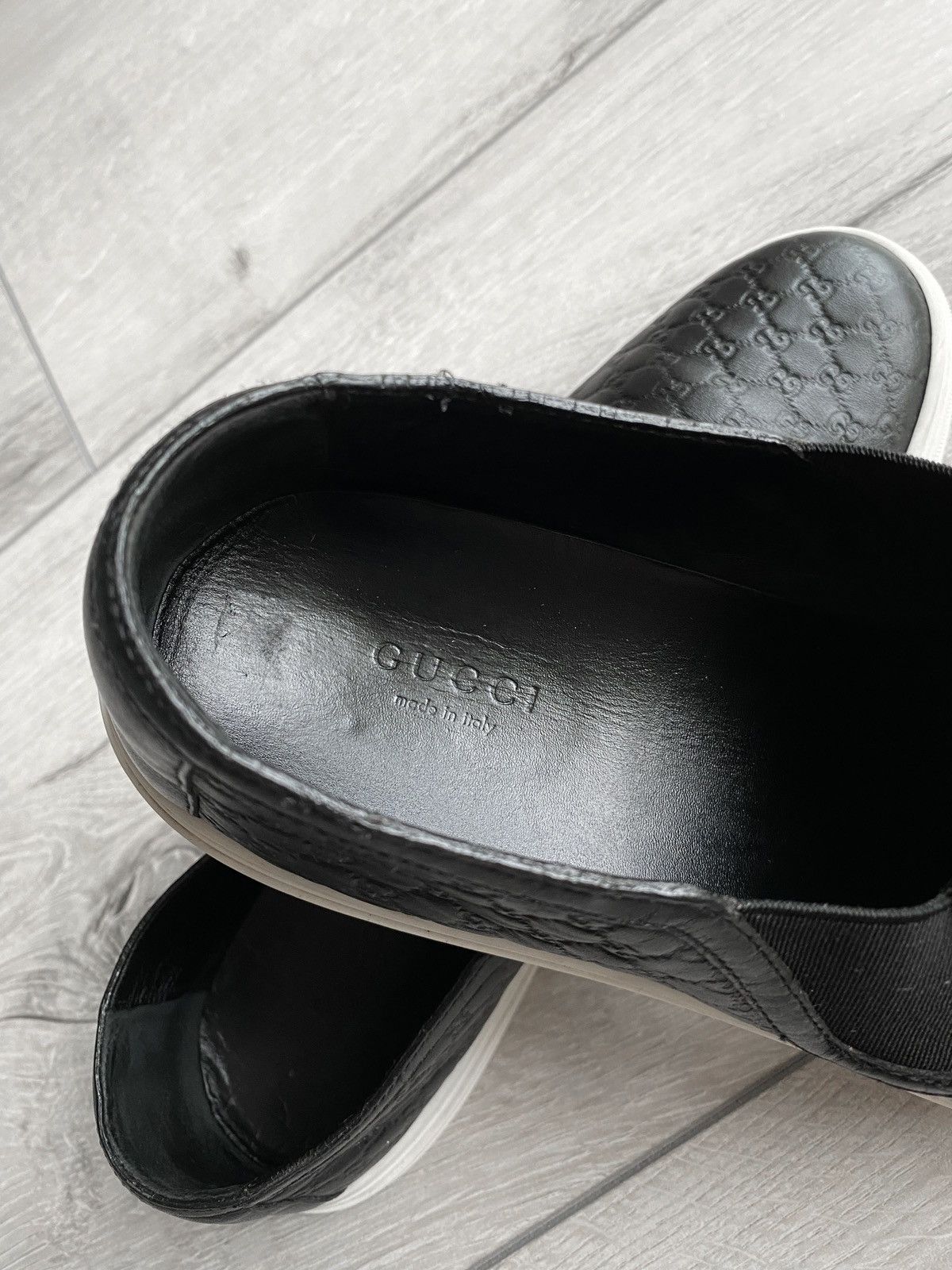 Gucci Gucci GG Low Black Leather Slip On Shoes Sneakers Size US 8 / EU 41 - 5 Thumbnail