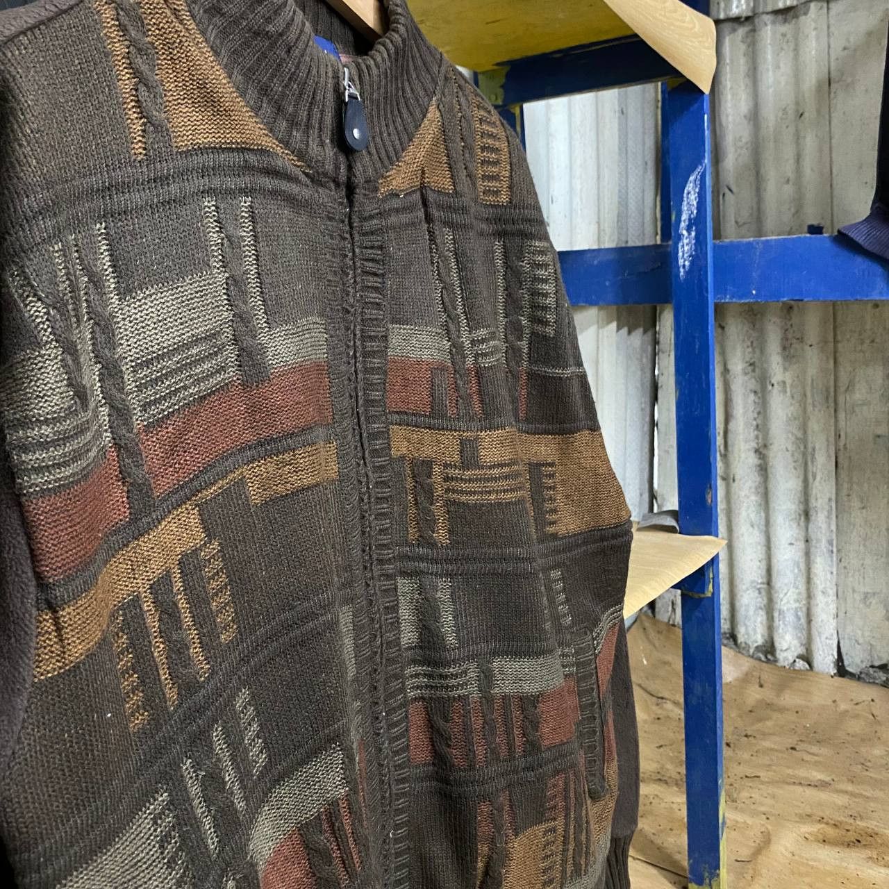 Japanese Brand × Vintage Vintage CARBIA Knit Sweater Zipper Knitting Pattern Size US L / EU 52-54 / 3 - 2 Thumbnail