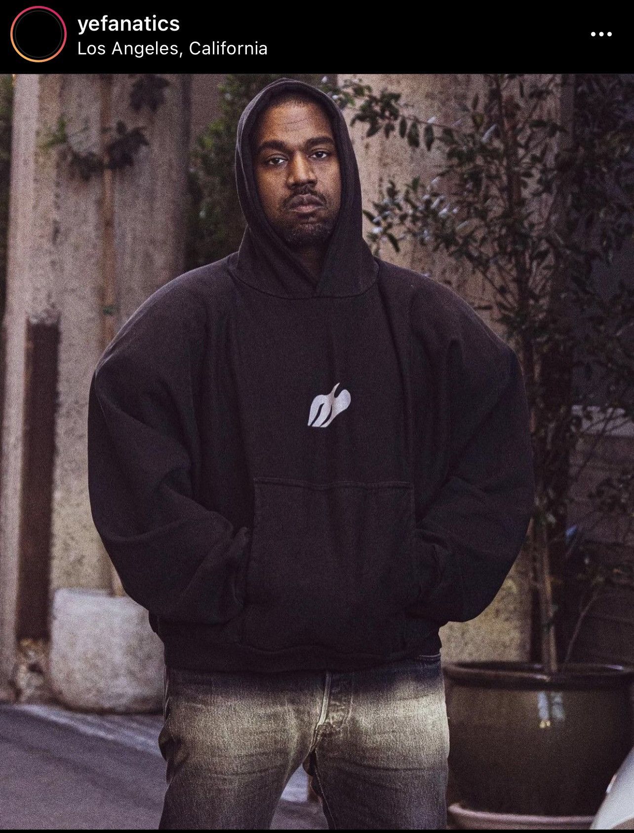 Kanye West Donda Dove Black Vintage Wash C-Shape Hoodie | Grailed