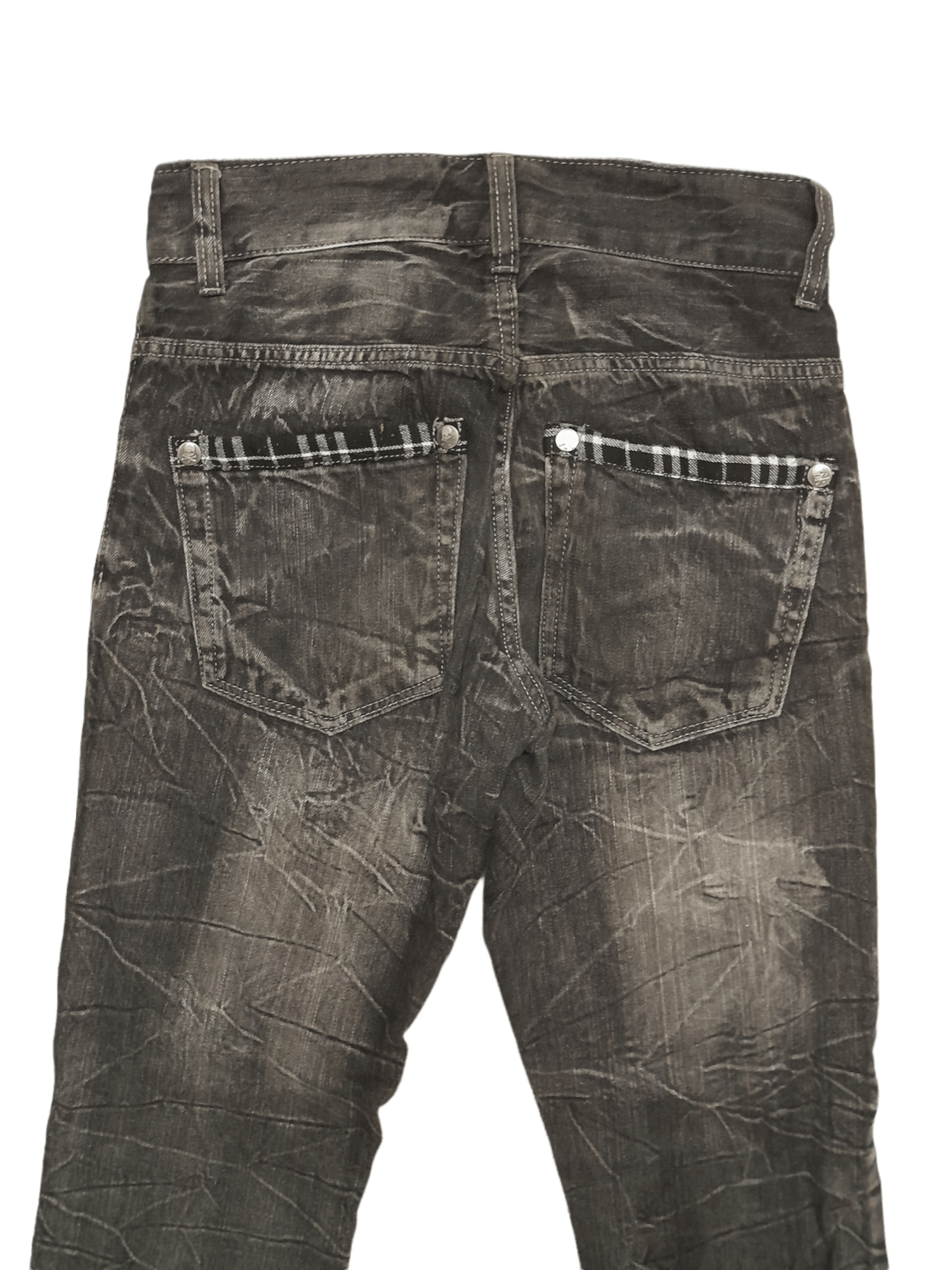Bones Wild Life Skull Bones Distressed Denim Punk (E165) W28 Size US 28 / EU 44 - 6 Thumbnail