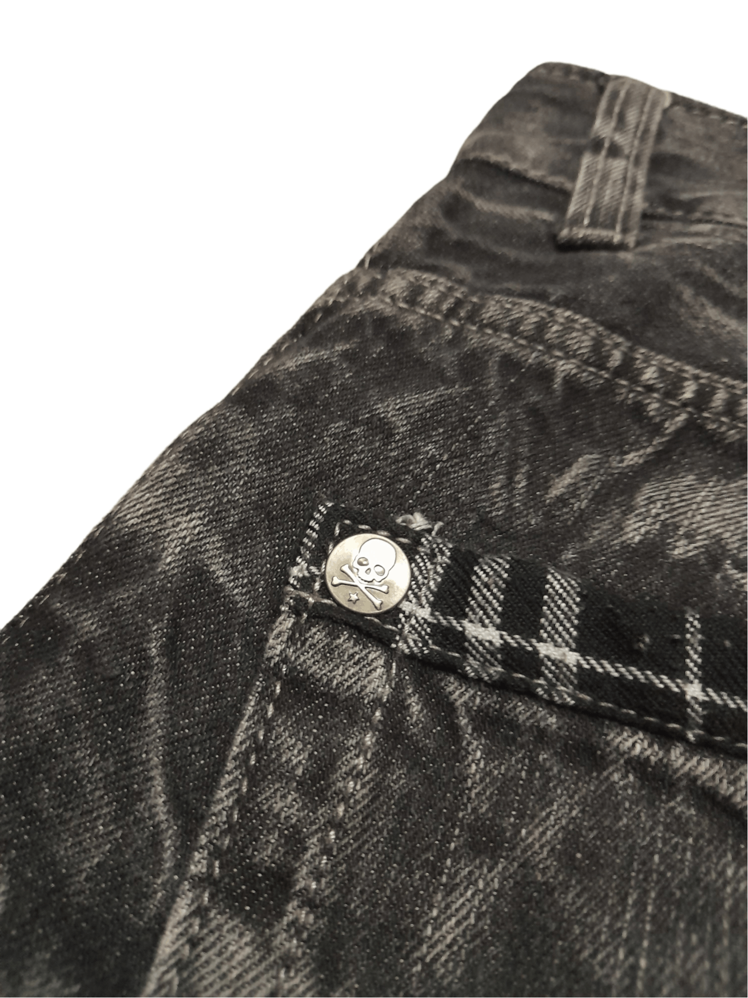 Bones Wild Life Skull Bones Distressed Denim Punk (E165) W28 Size US 28 / EU 44 - 8 Thumbnail
