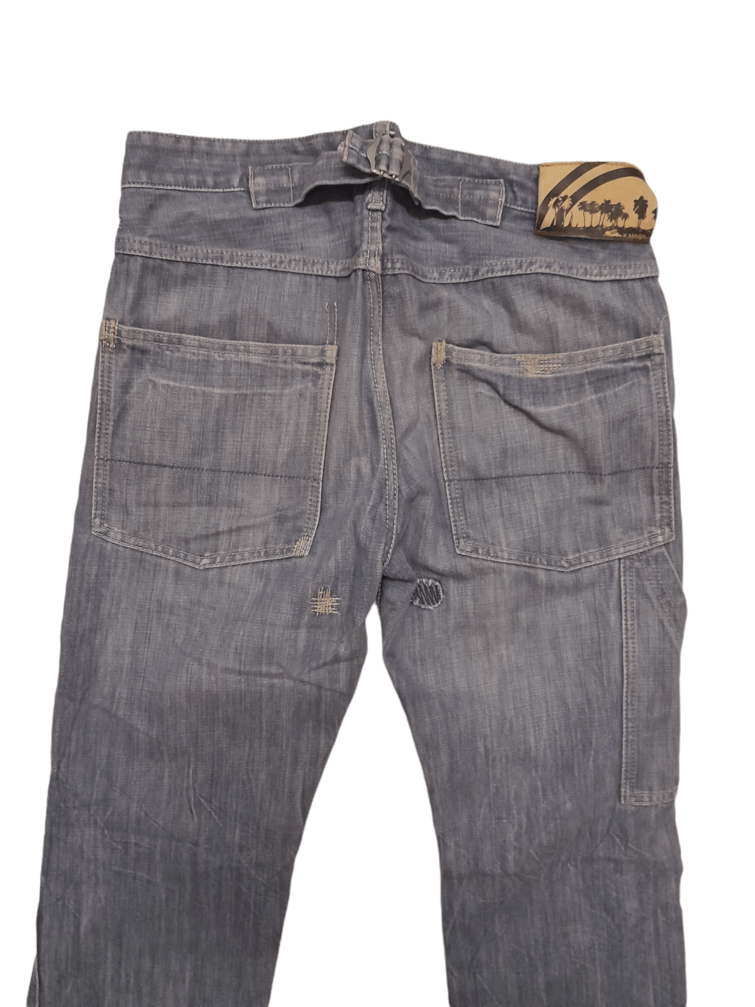Japanese Brand K. Mayer Asdic Distressed Patch Denim (E168) Size US 31 - 6 Thumbnail