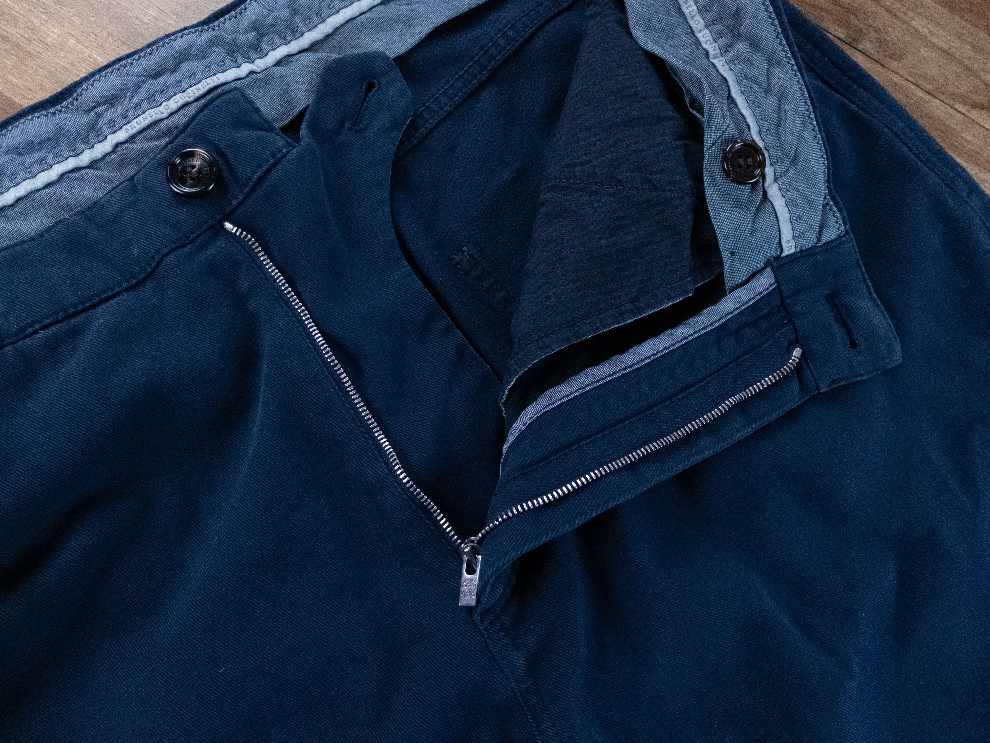Brunello Cucinelli BRUNELLO CUCINELLI navy blue cotton pants trousers 38 Size US 38 / EU 54 - 8 Thumbnail