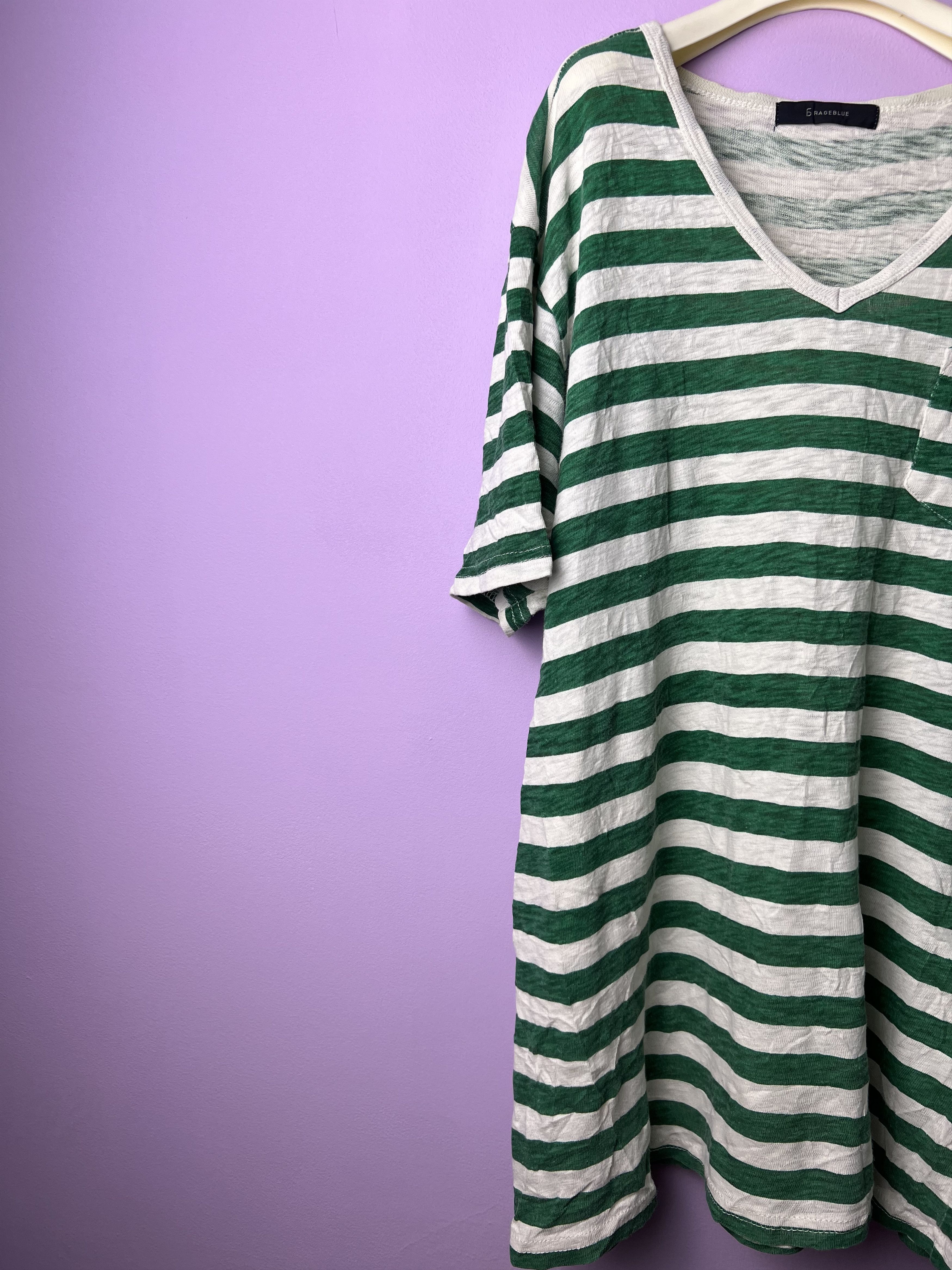 RAGEBLUE 🔥Rageblue Stripe V Neck Tees Size US M / EU 48-50 / 2 - 3 Thumbnail