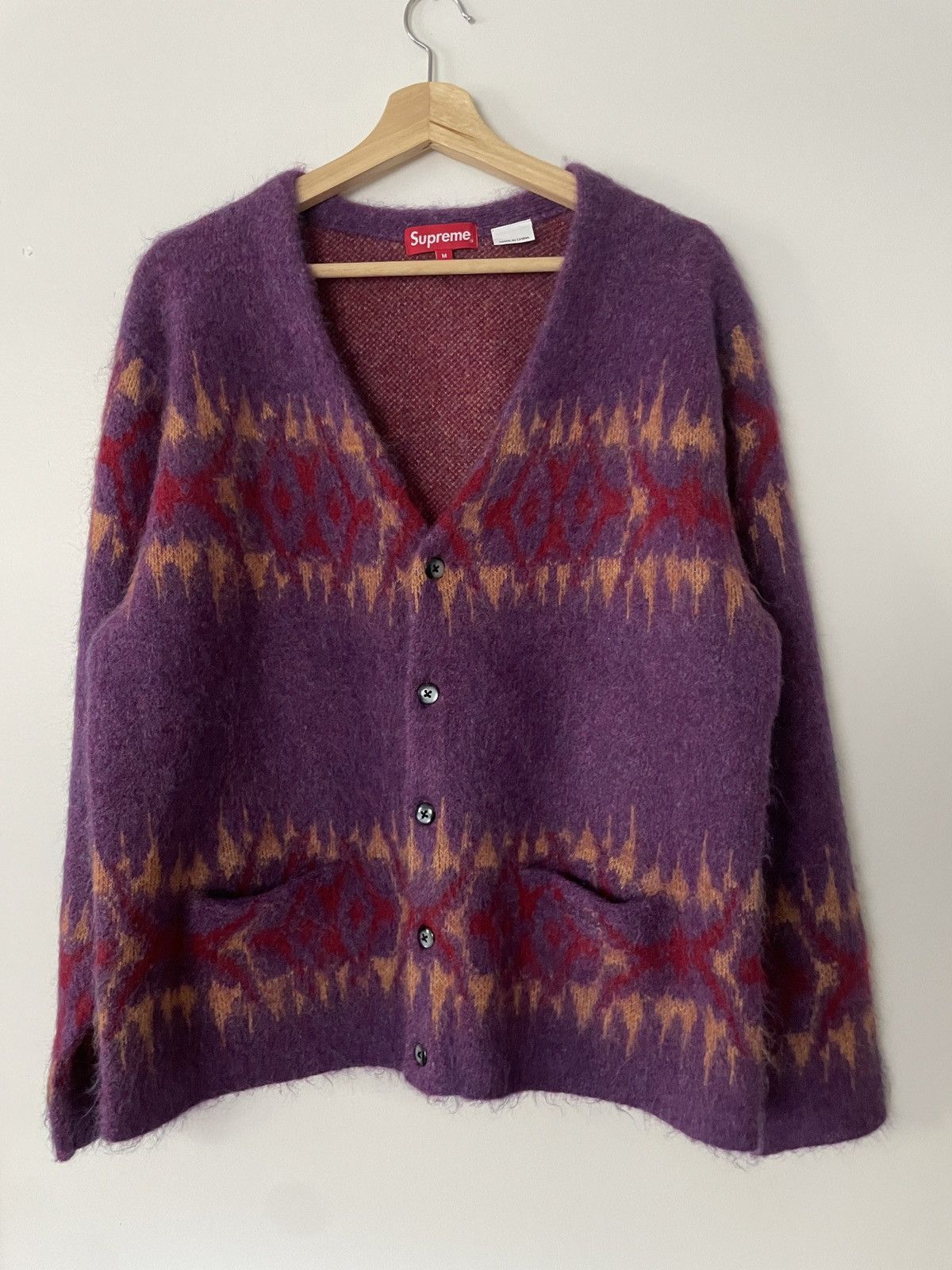 Supreme SS19 PATCHWORK MOHAIR CARDIGAN | Grailed