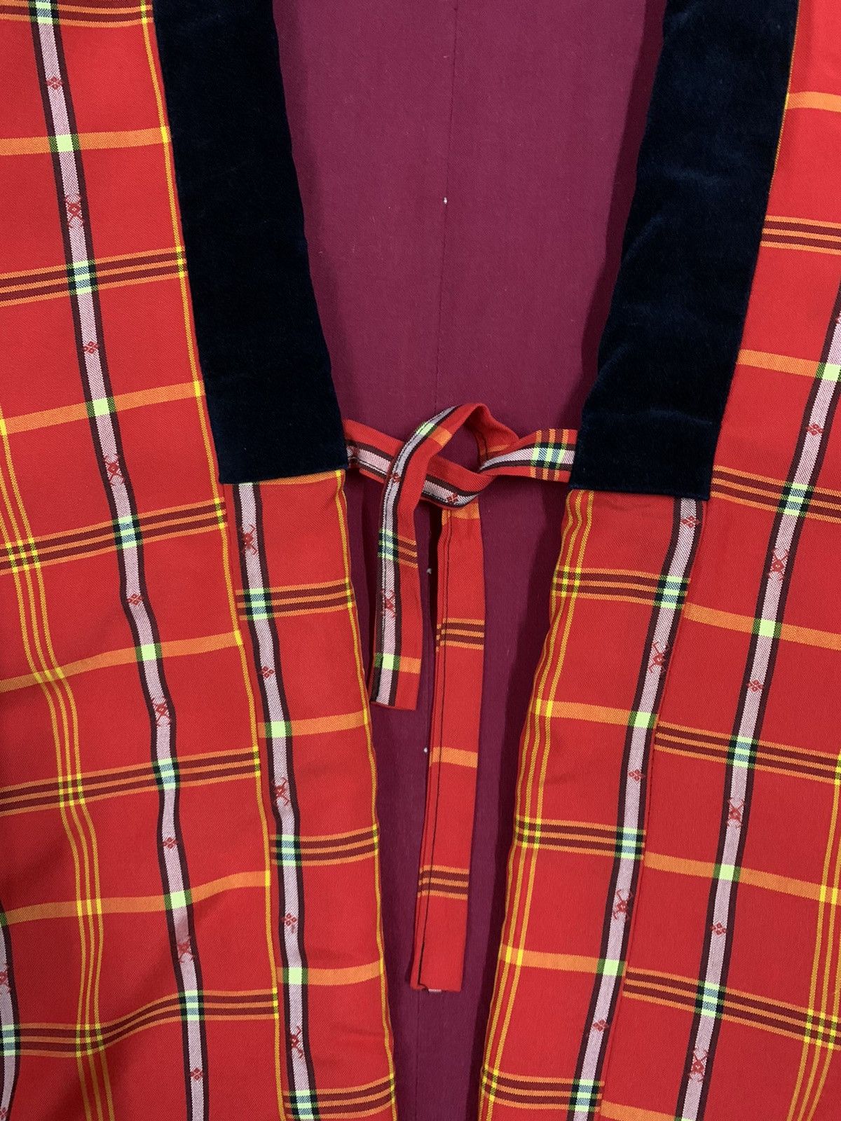 Japanese Brand Vintage Japan Handmade Hanten Red Plaid Padded Jacket Kimono Size US L / EU 52-54 / 3 - 6 Thumbnail