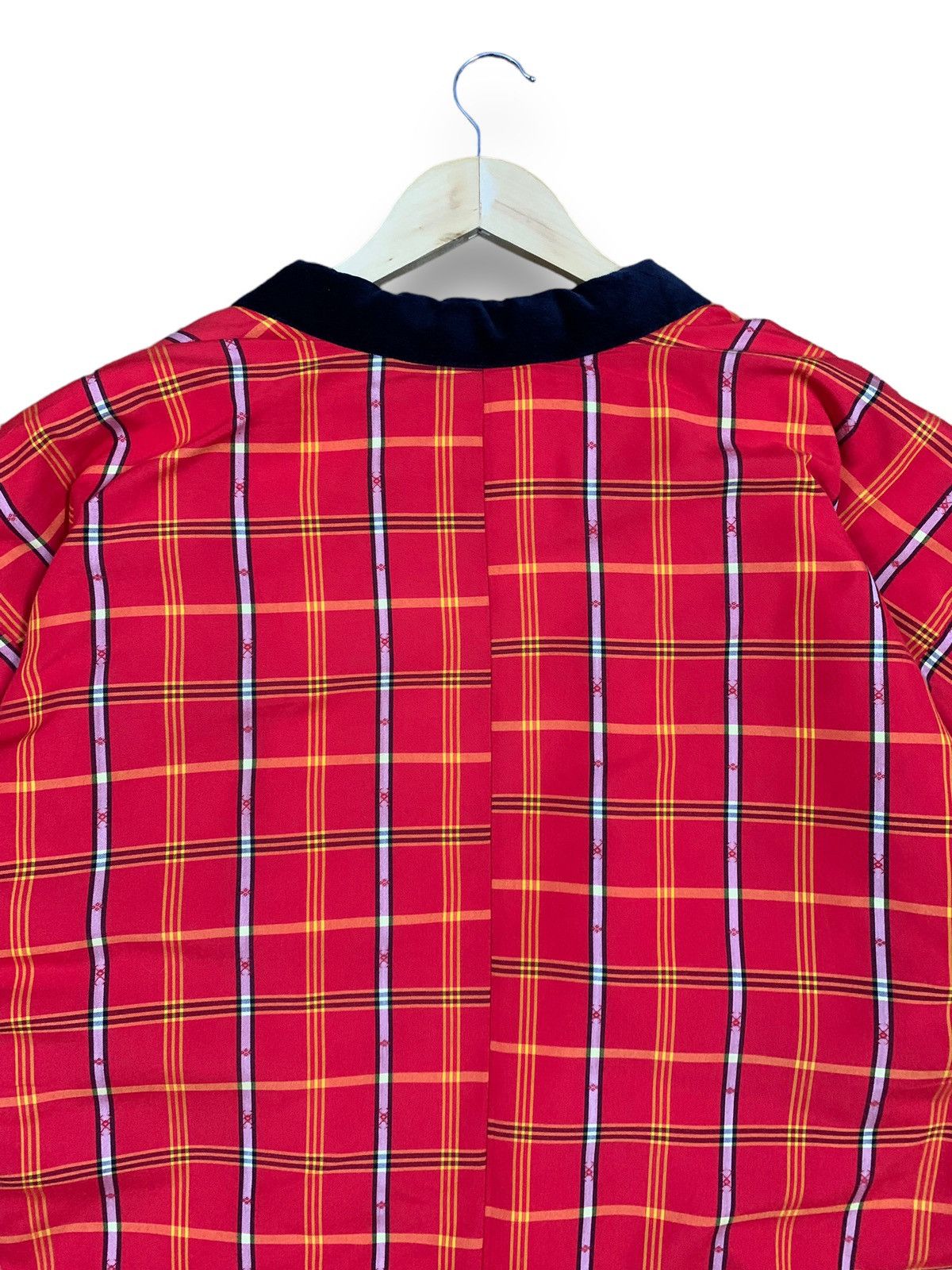 Japanese Brand Vintage Japan Handmade Hanten Red Plaid Padded Jacket Kimono Size US L / EU 52-54 / 3 - 9 Thumbnail