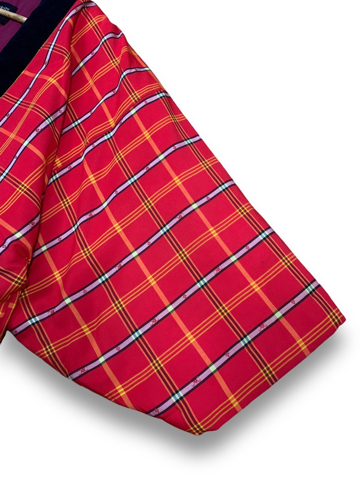 Japanese Brand Vintage Japan Handmade Hanten Red Plaid Padded Jacket Kimono Size US L / EU 52-54 / 3 - 8 Thumbnail