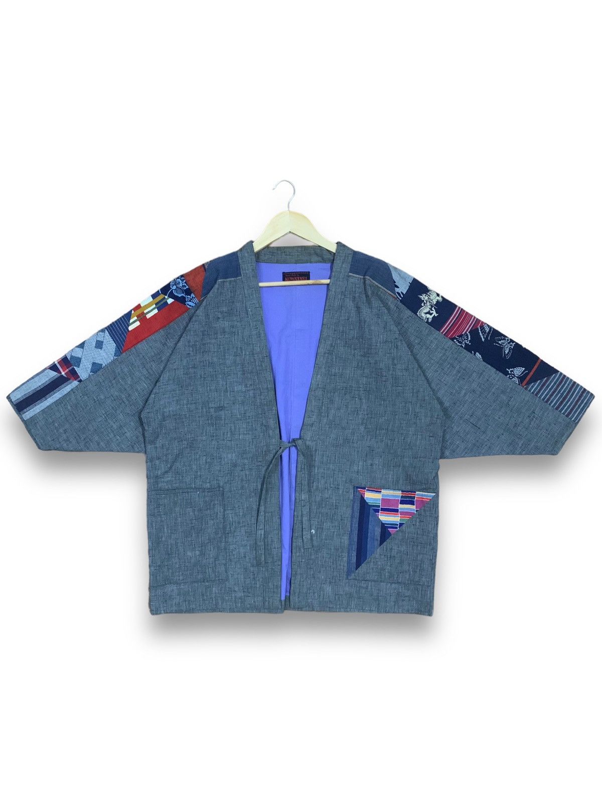Japanese Brand Vintage Kowatari Handmade Patchwork Traditional Kimono Size US L / EU 52-54 / 3 - 1 Thumbnail