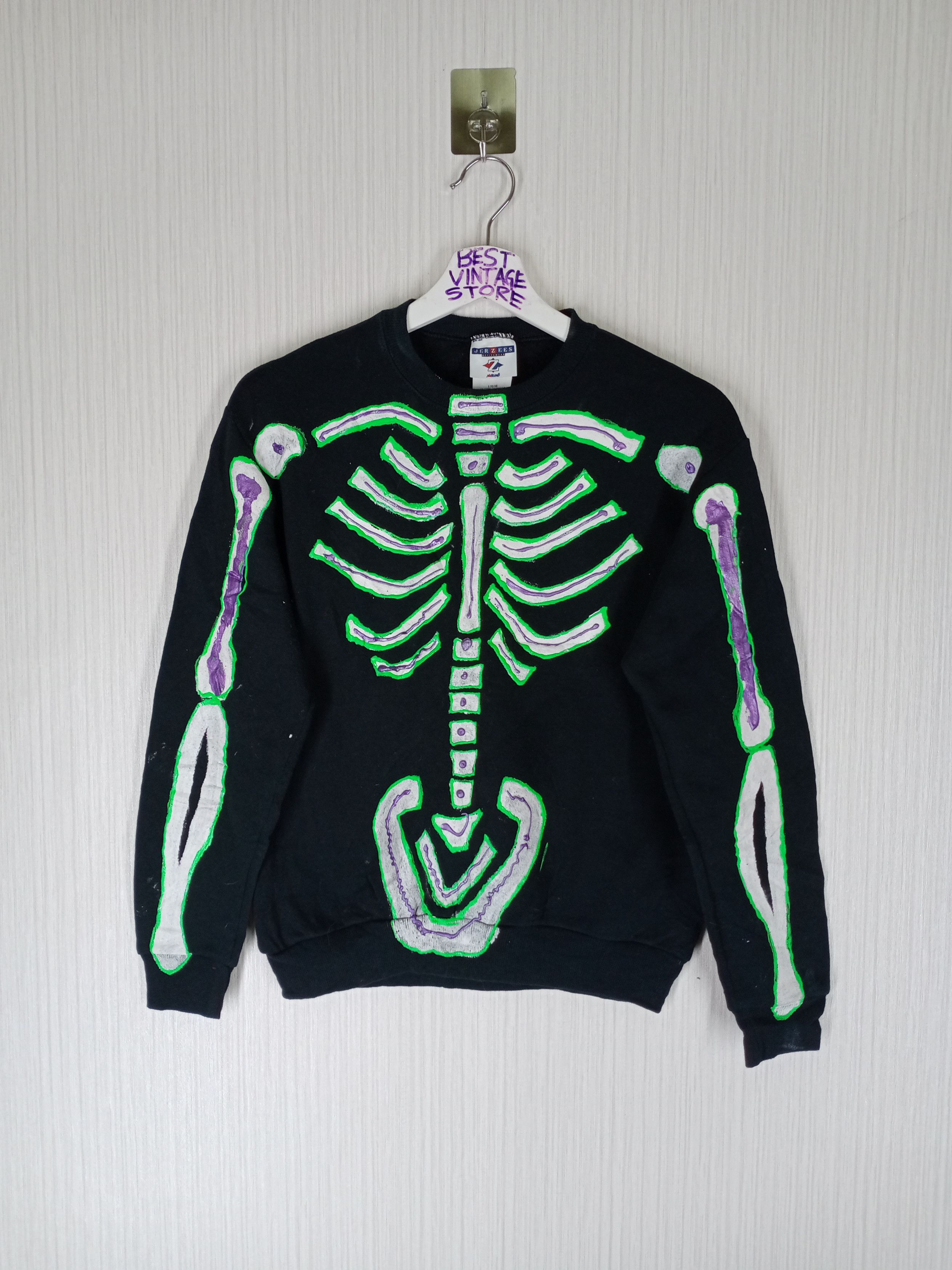 Vintage Vintage Custom Skeleton Bone Sweatshirt Size US S / EU 44-46 / 1 - 1 Thumbnail
