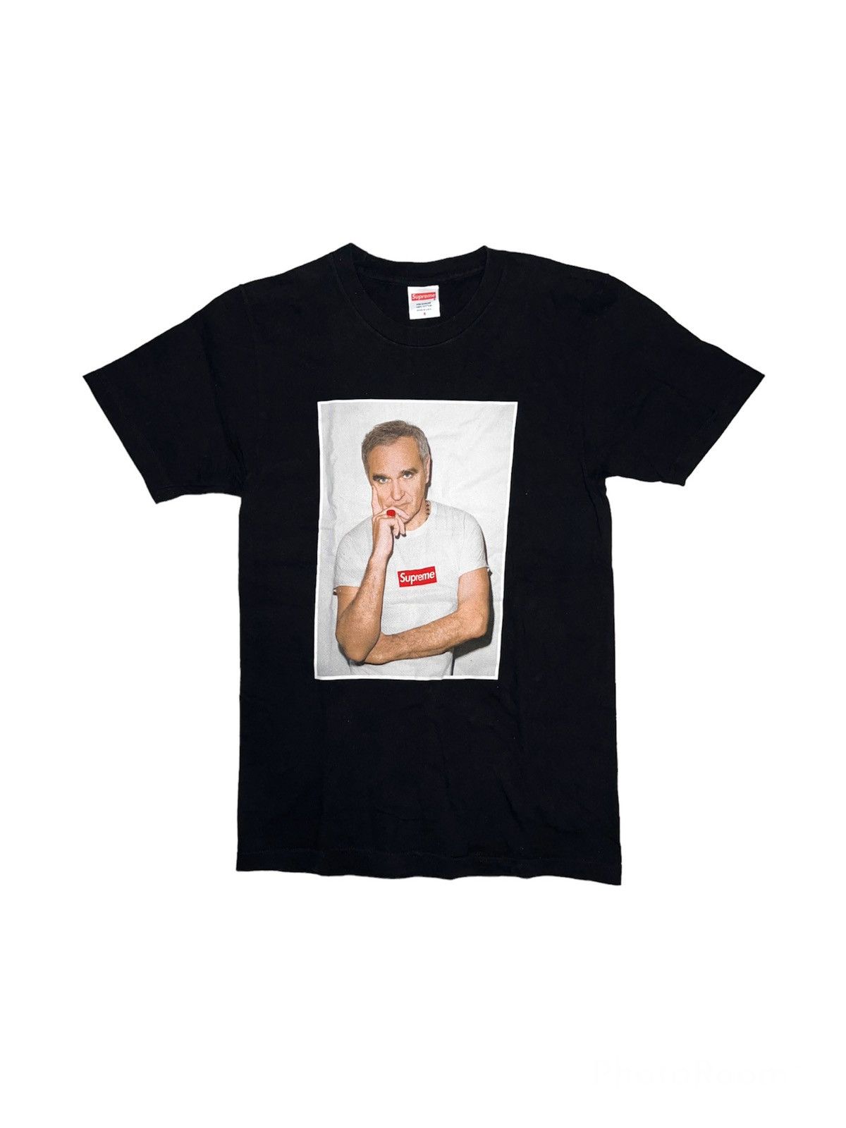 image of Supreme Morrissey Photo Tee in Black, Men's (Size Small)