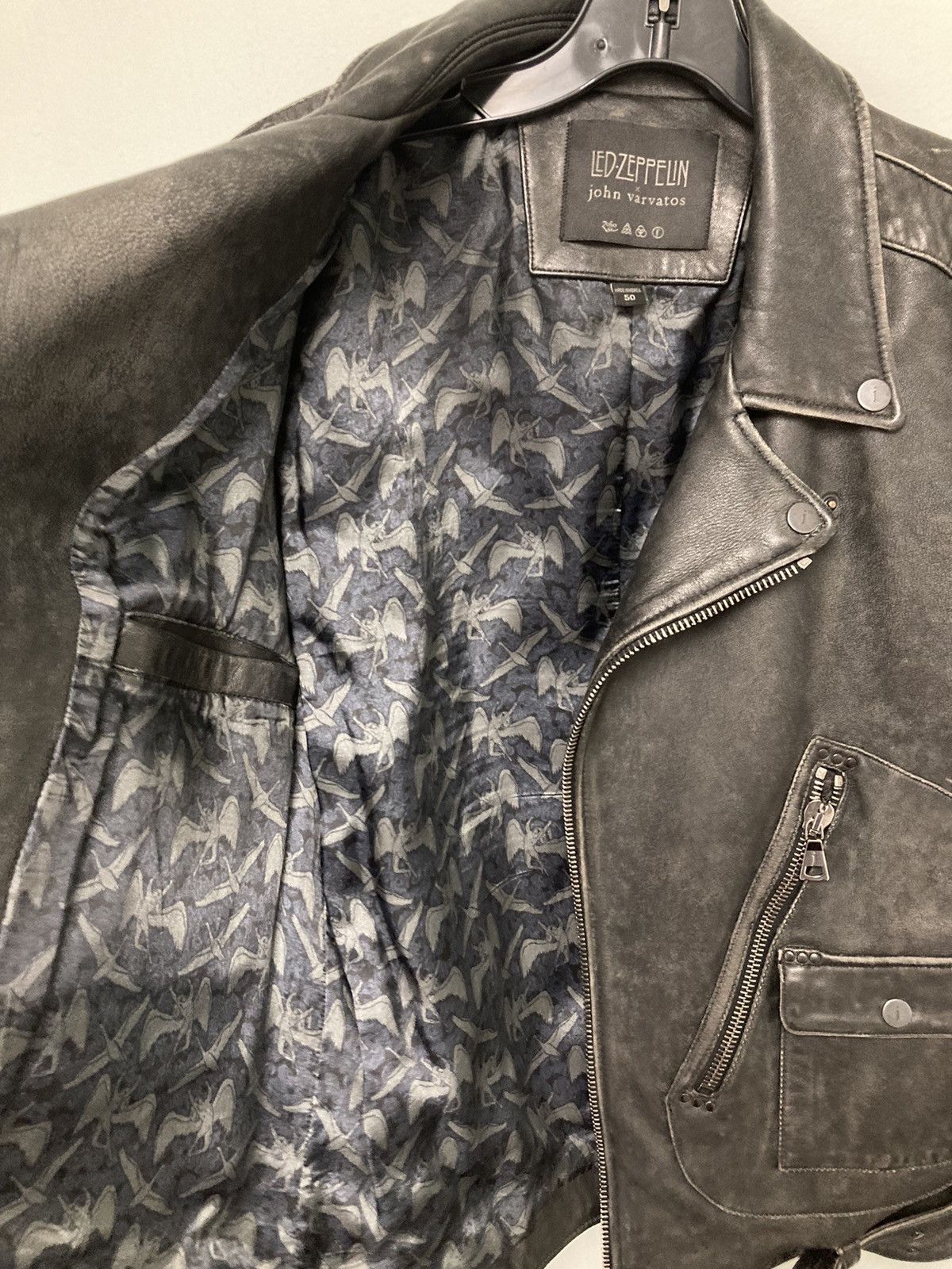 John Varvatos Led Zeppelin leather biker jacket. 50 Size US M / EU 48-50 / 2 - 8 Thumbnail